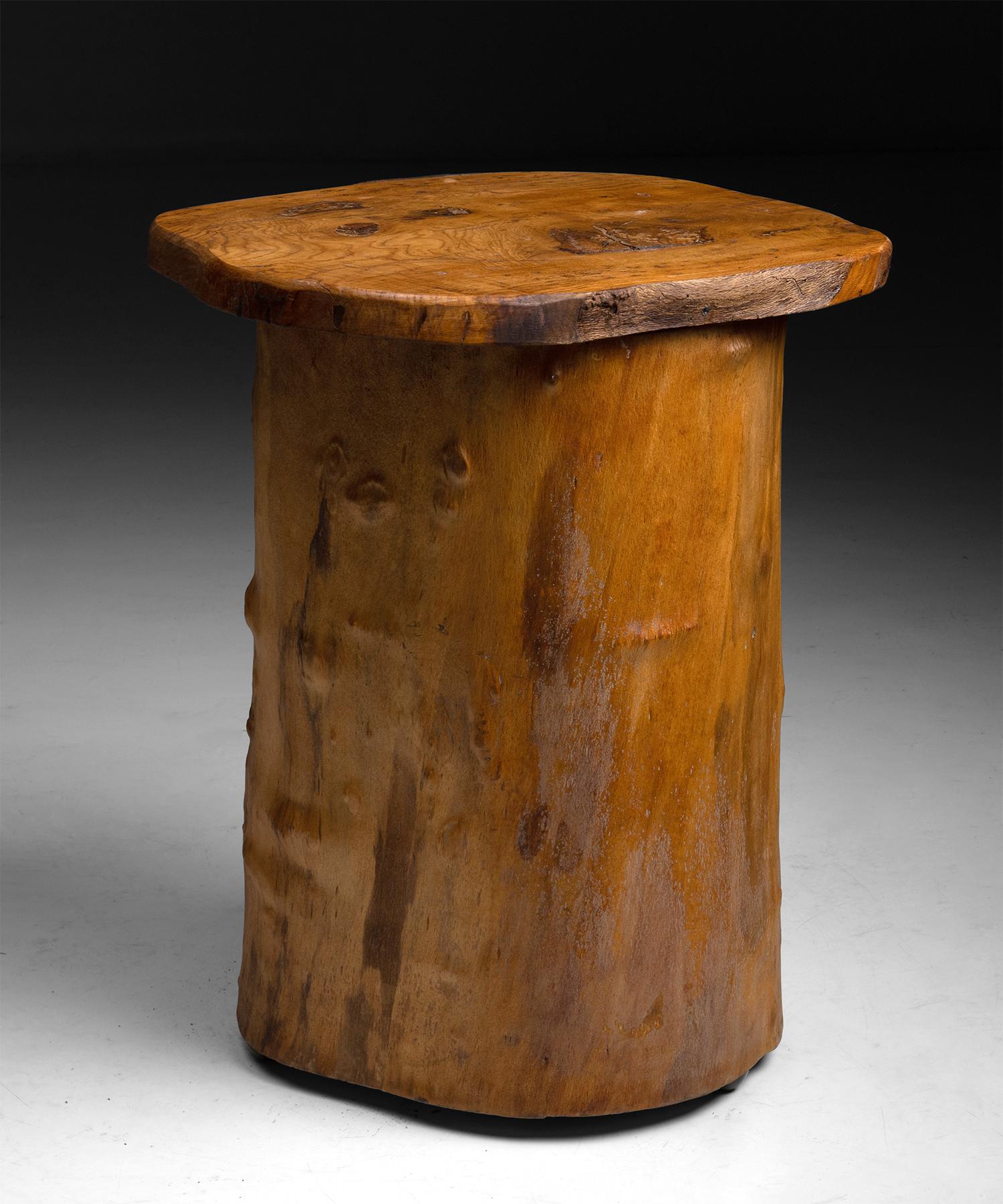 French Primitive Tree Trunk Cabinet / Bar, France, circa 1950