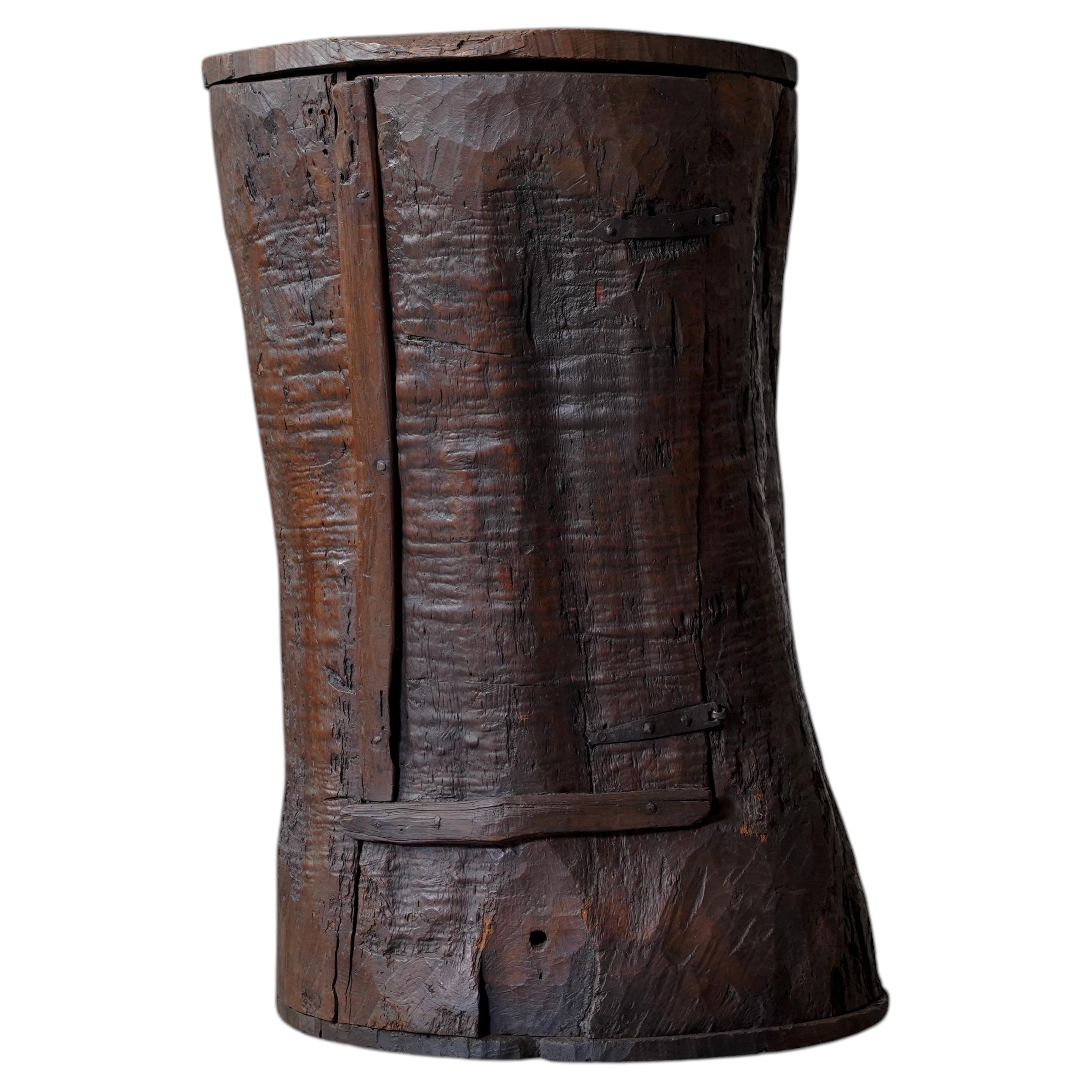 PRIMITIVE TREE TRUNK CABINET - FRANCE 1900s
