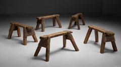 Primitive Trestle Sawhorses, England 1900