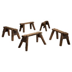 Primitive Trestle Sawhorses, England 1900