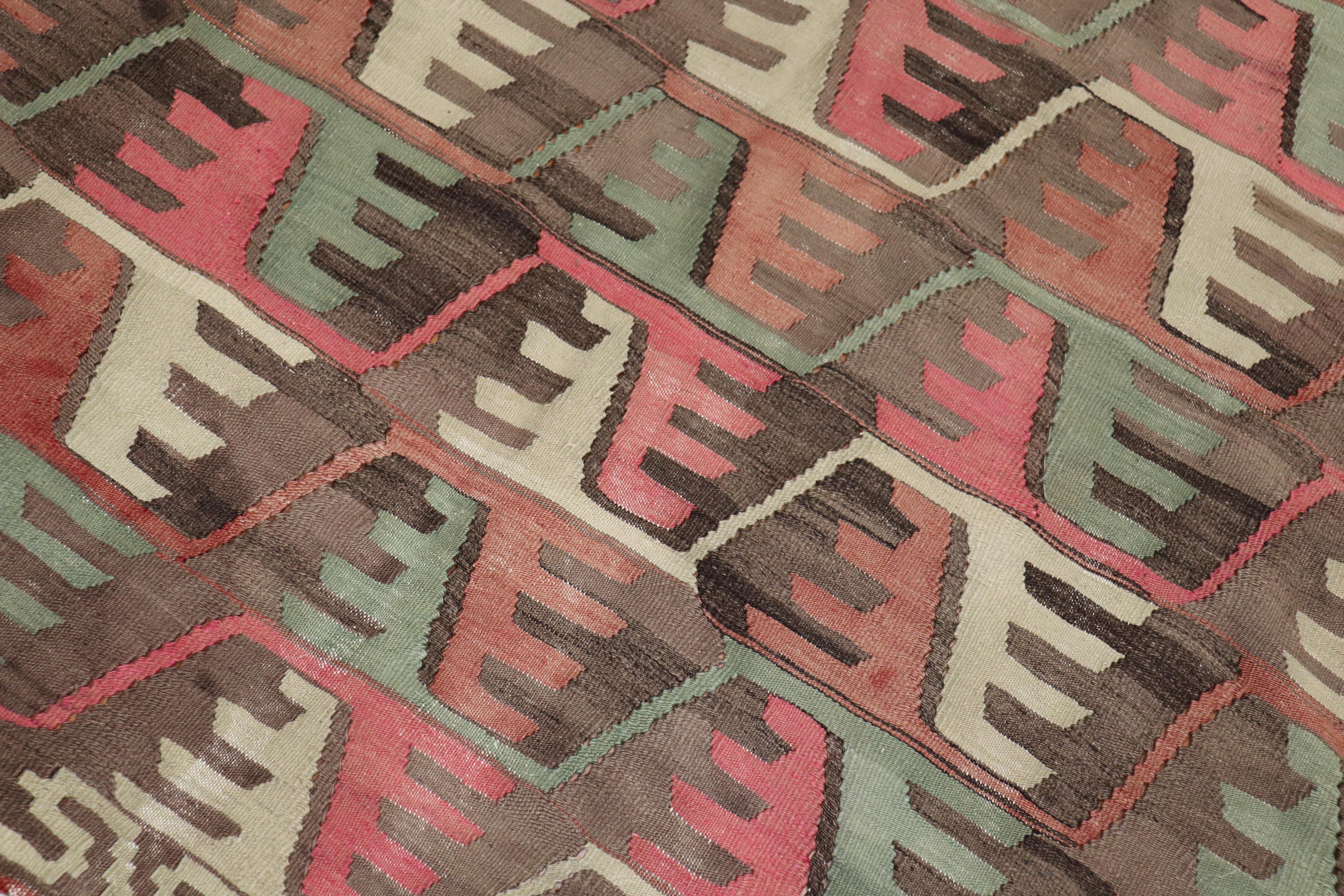 20th Century Primitive Tribal Rustic Turkish Kilim For Sale