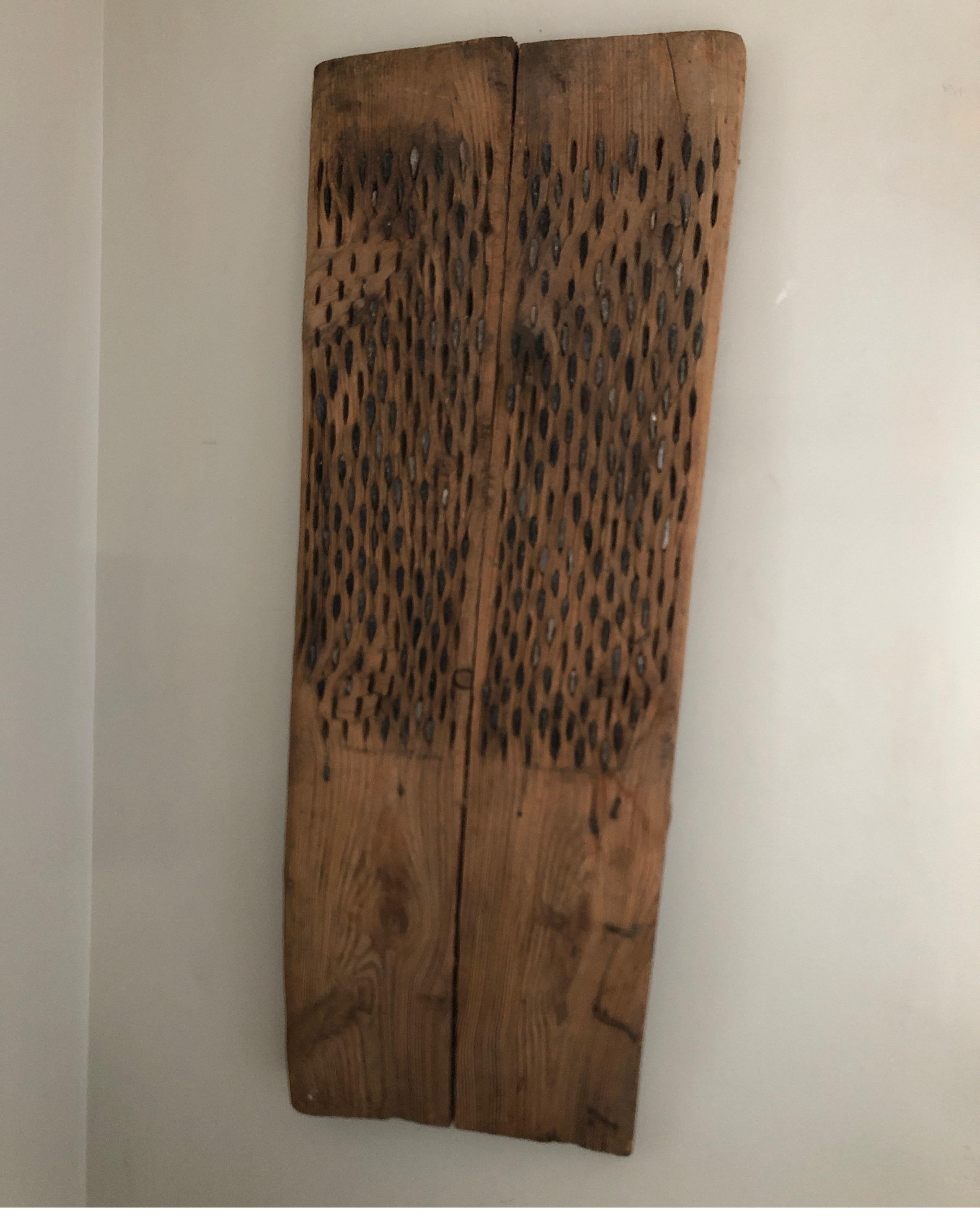 20th Century Primitive Turkish Wood and Stone Threshing Board For Sale