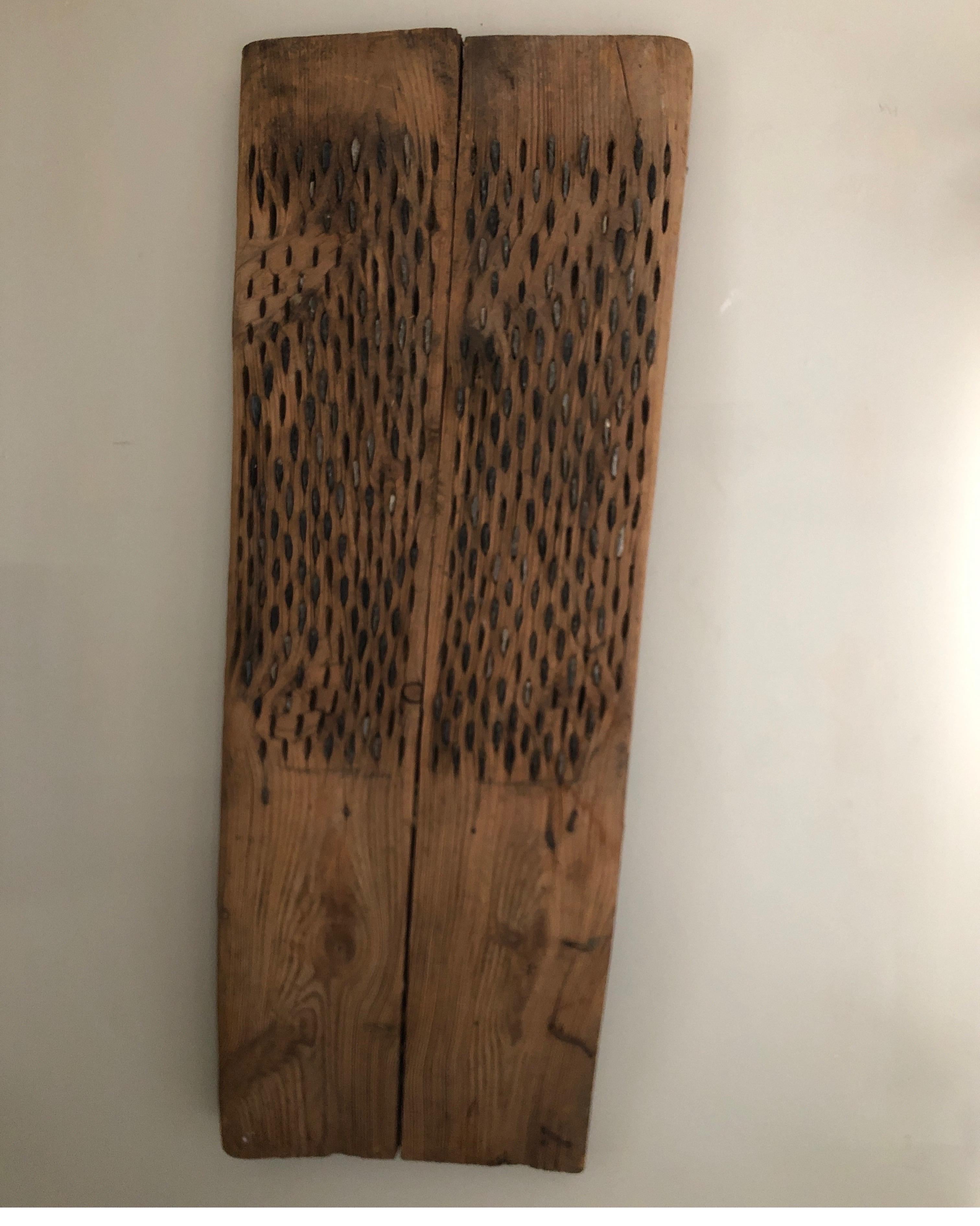 Primitive Turkish Wood and Stone Threshing Board For Sale 1