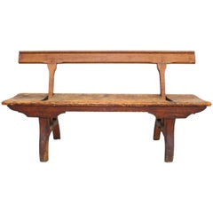 Primitive Turn of the Century Convertible Wood Bench