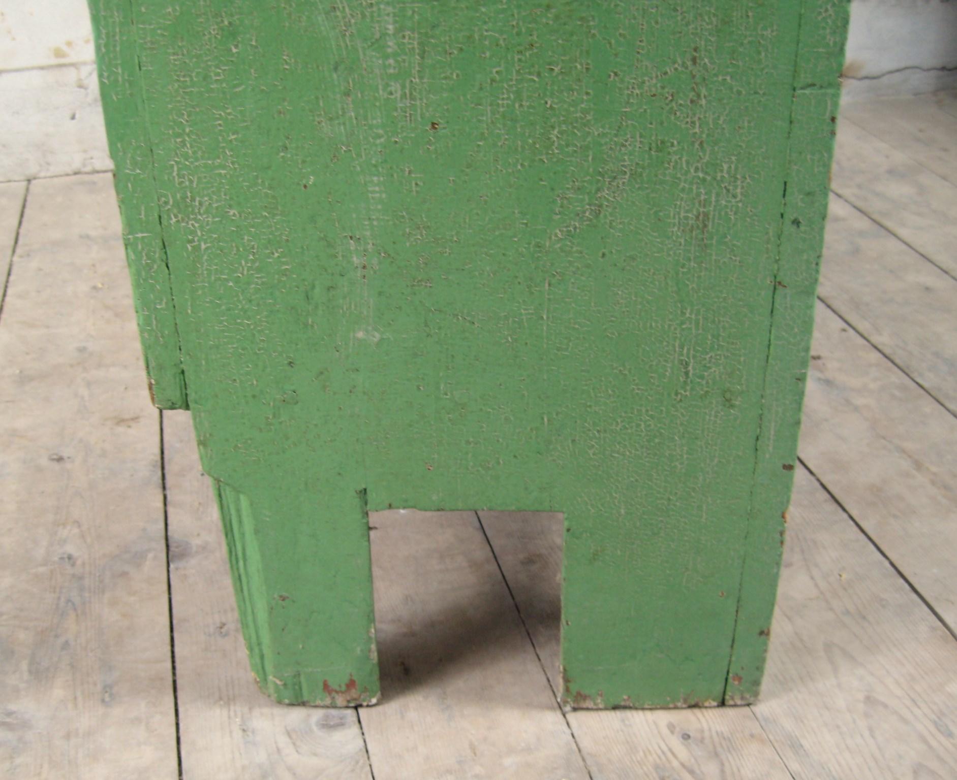 Primitive Two-Door Farm House Rustic Green Jelly Cupboard, 1920s In Good Condition In Wallkill, NY