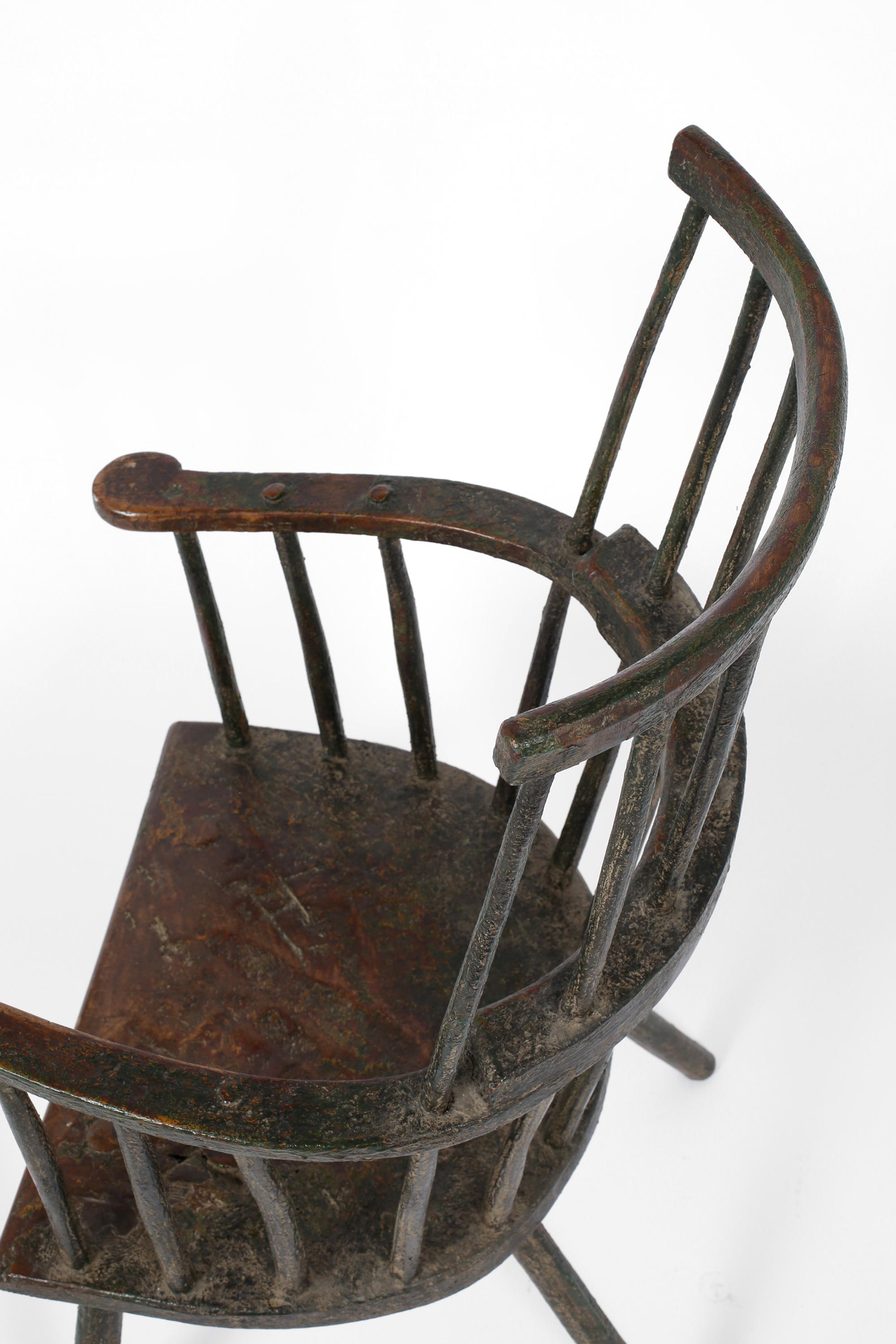 Primitive Vernacular Windsor Stick Back Folk Chair 8