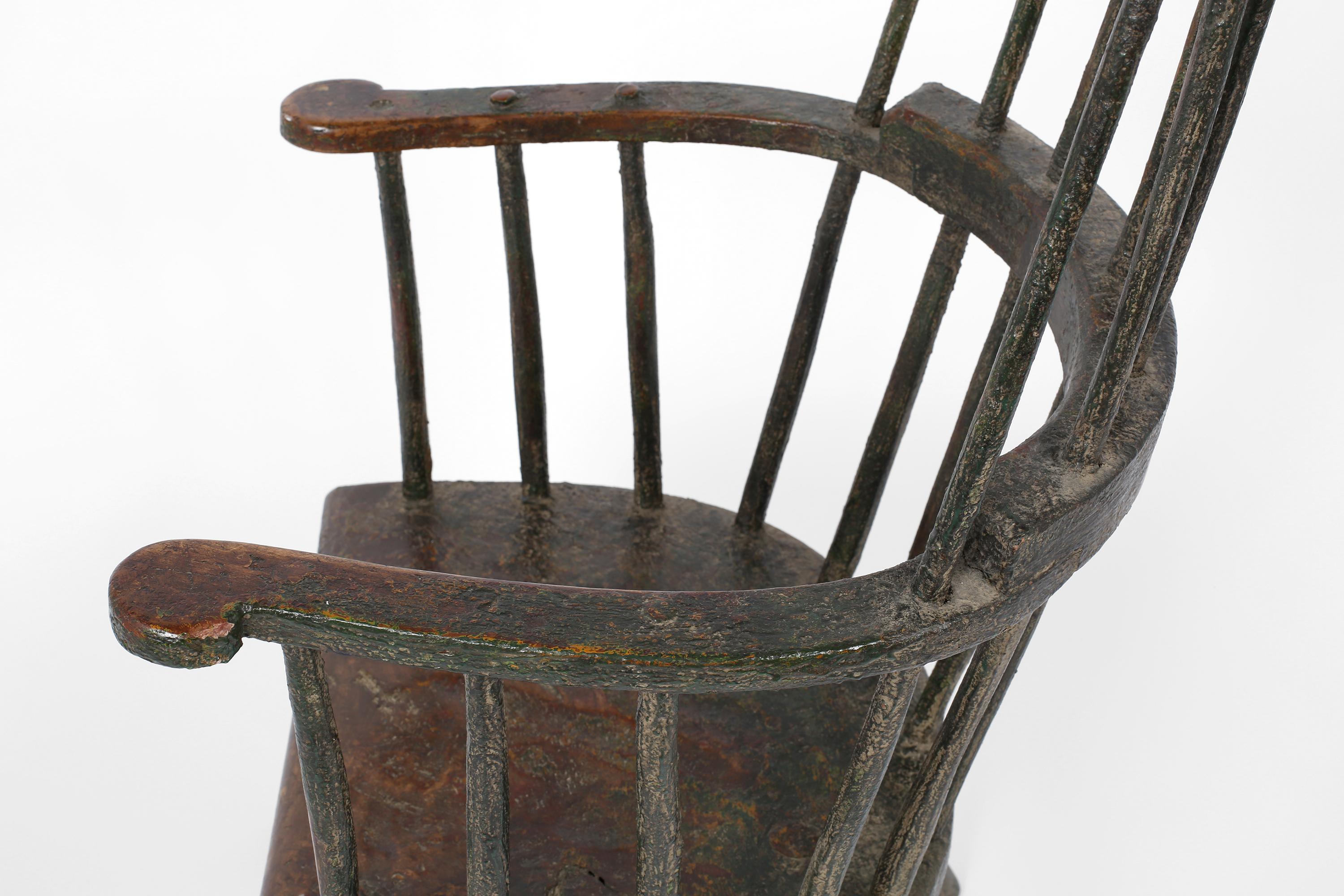 Primitive Vernacular Windsor Stick Back Folk Chair 9