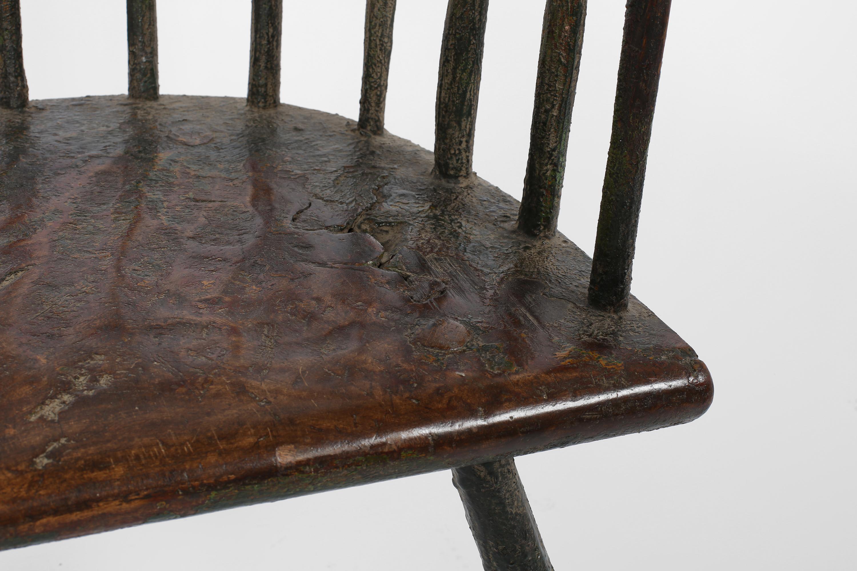 Primitive Vernacular Windsor Stick Back Folk Chair 3