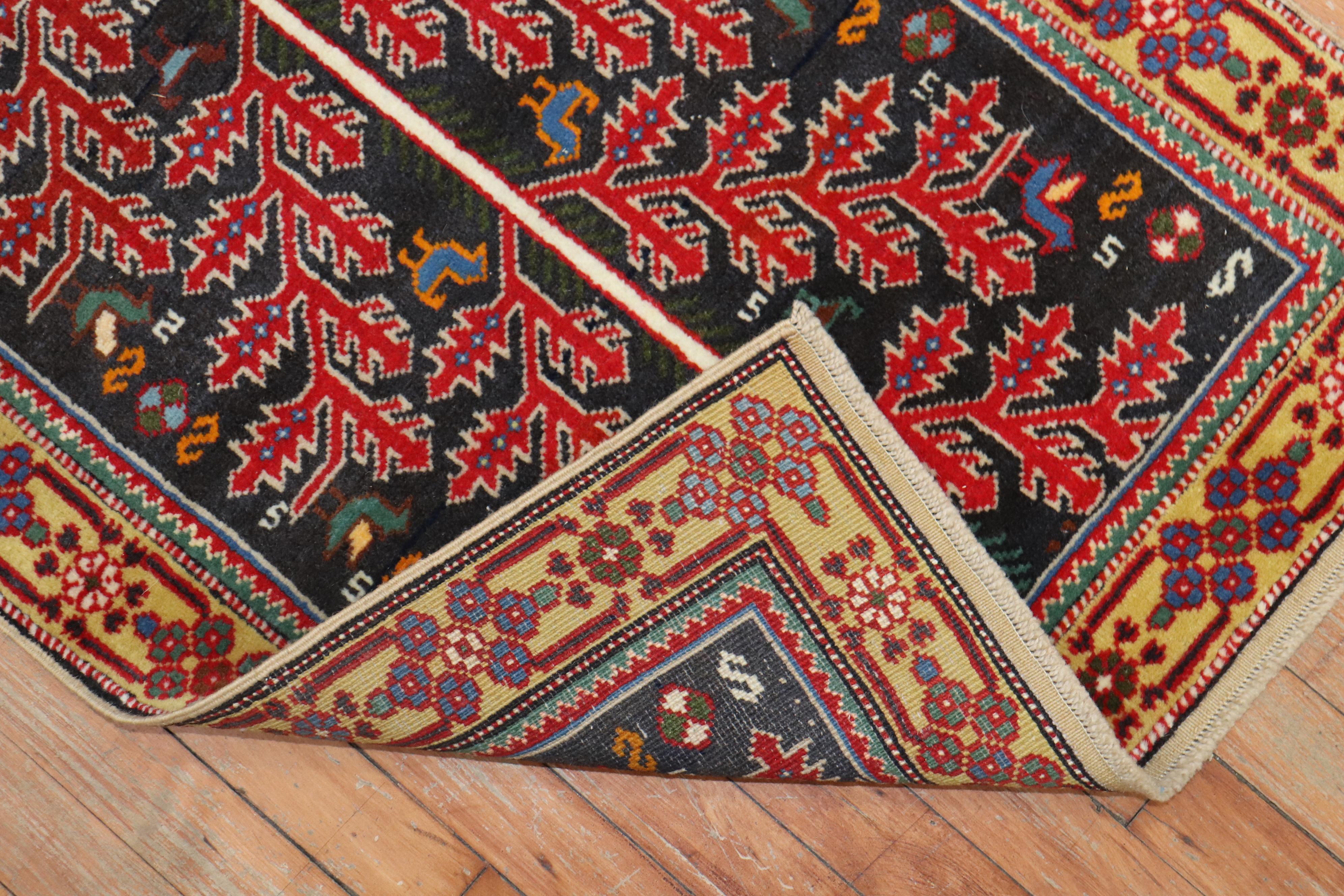 Tribal Primitive Vintage Persian Scatter Rug For Sale