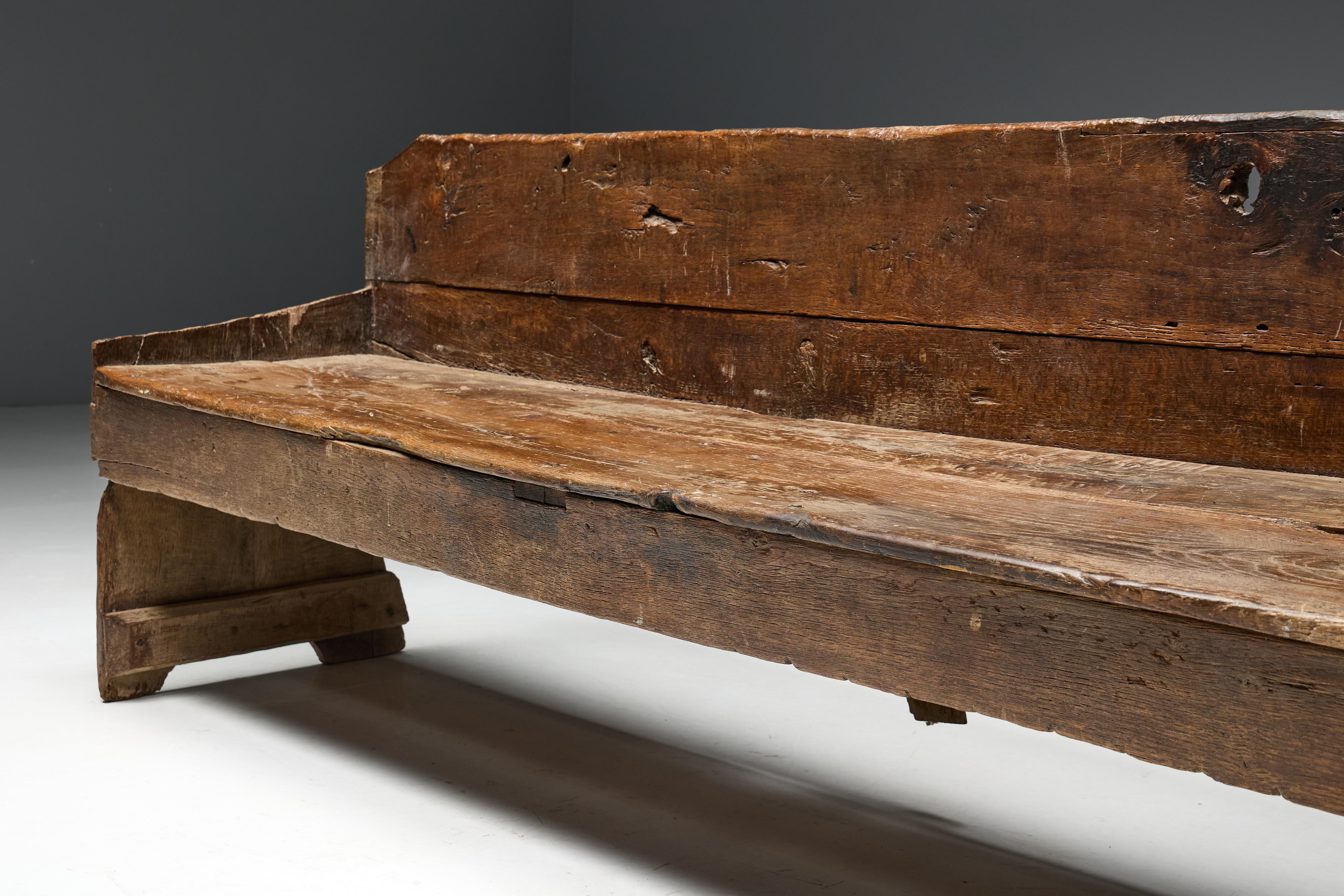 XIXe siècle Banc rustique Wabi Sabi, France, 19ème siècle en vente