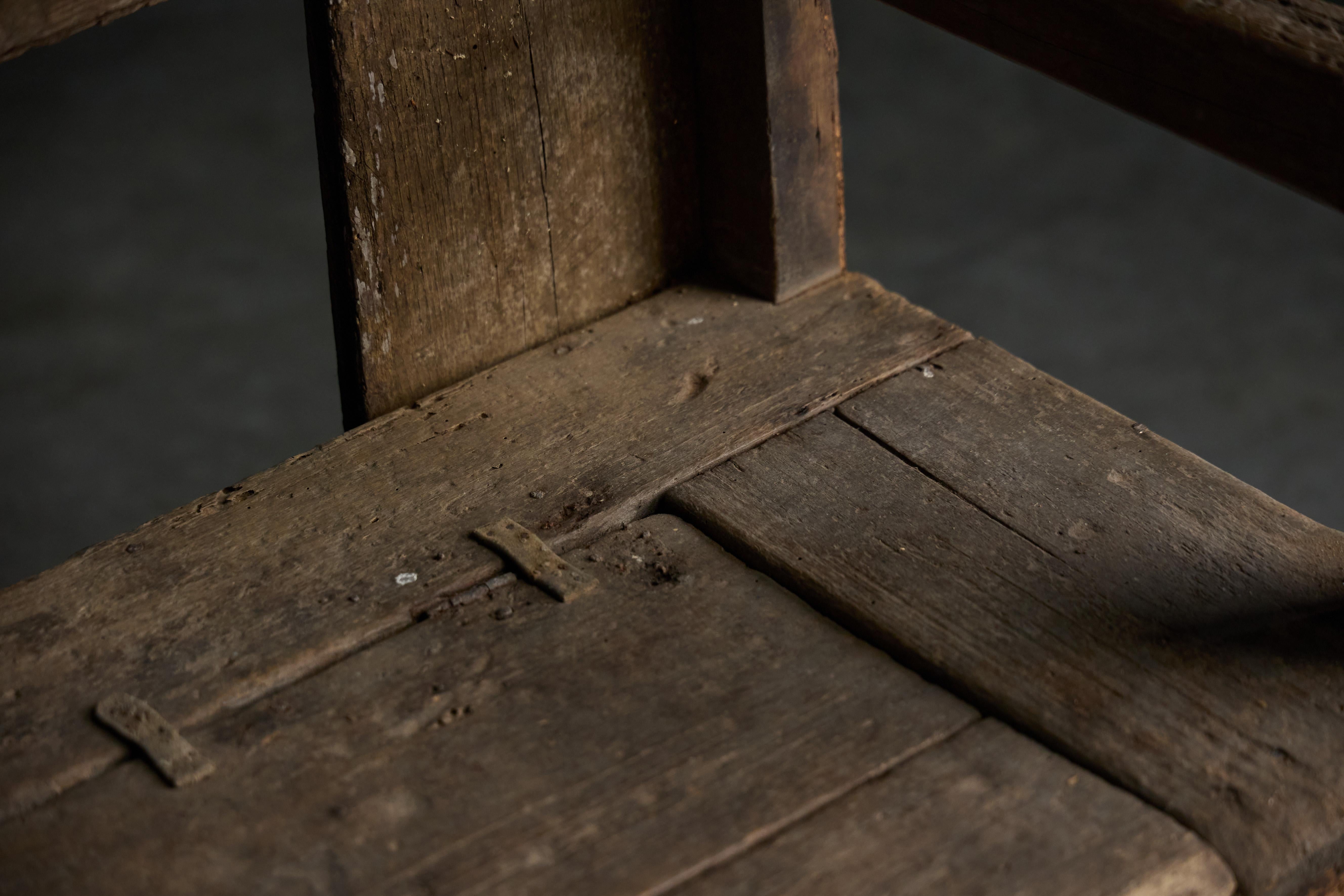 Bois Banc rustique et rustique Wabi Sabi, France, 19ème siècle en vente
