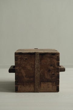 Primitive Wabi Sabi Box Stool, Scandinavia, 1800s