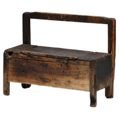 Primitive Wabi Sabi Chest Bench, France, 18th Century