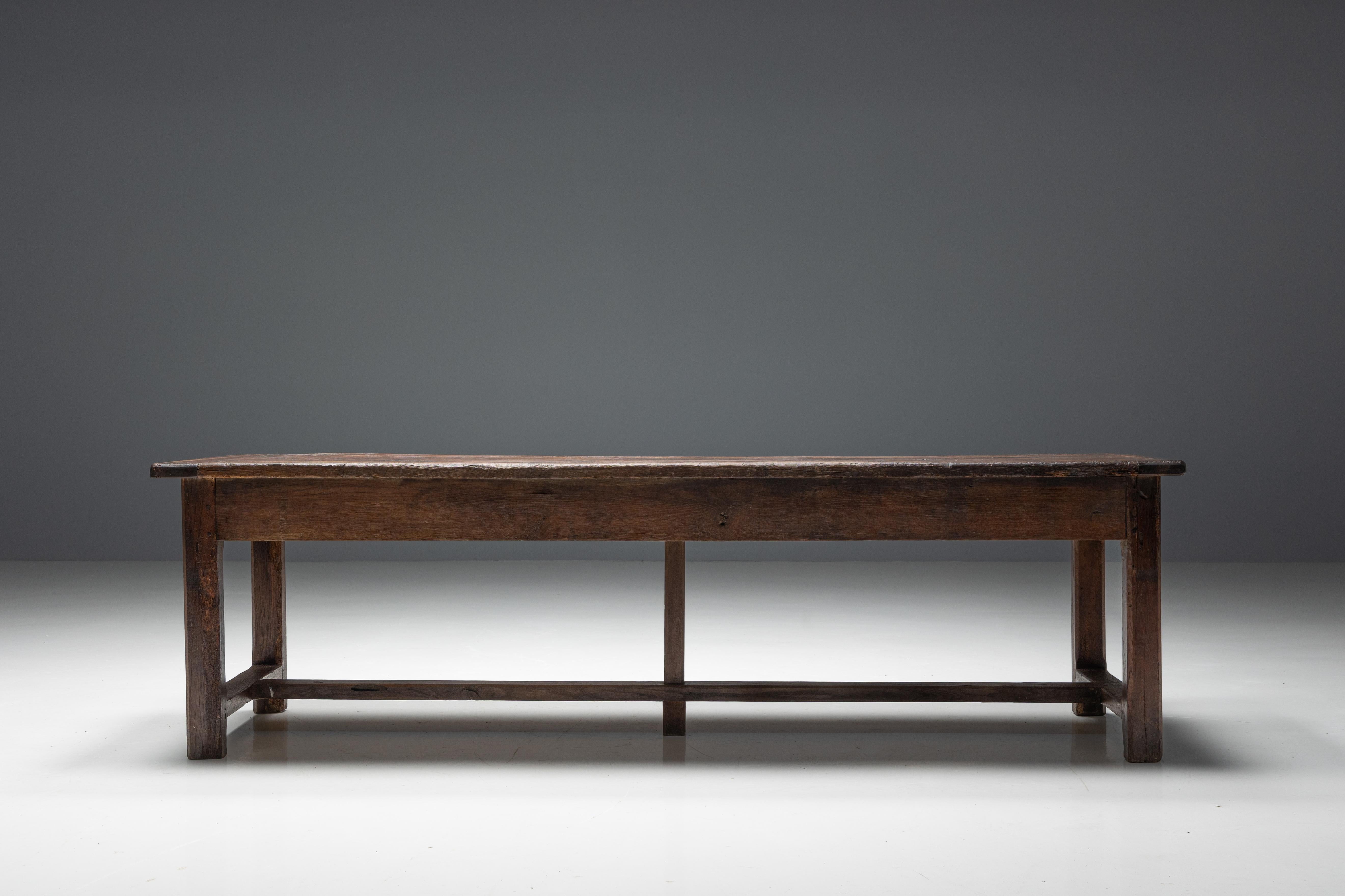 Table de salle à manger rustique Wabi Sabi, France, 19ème siècle en vente 3
