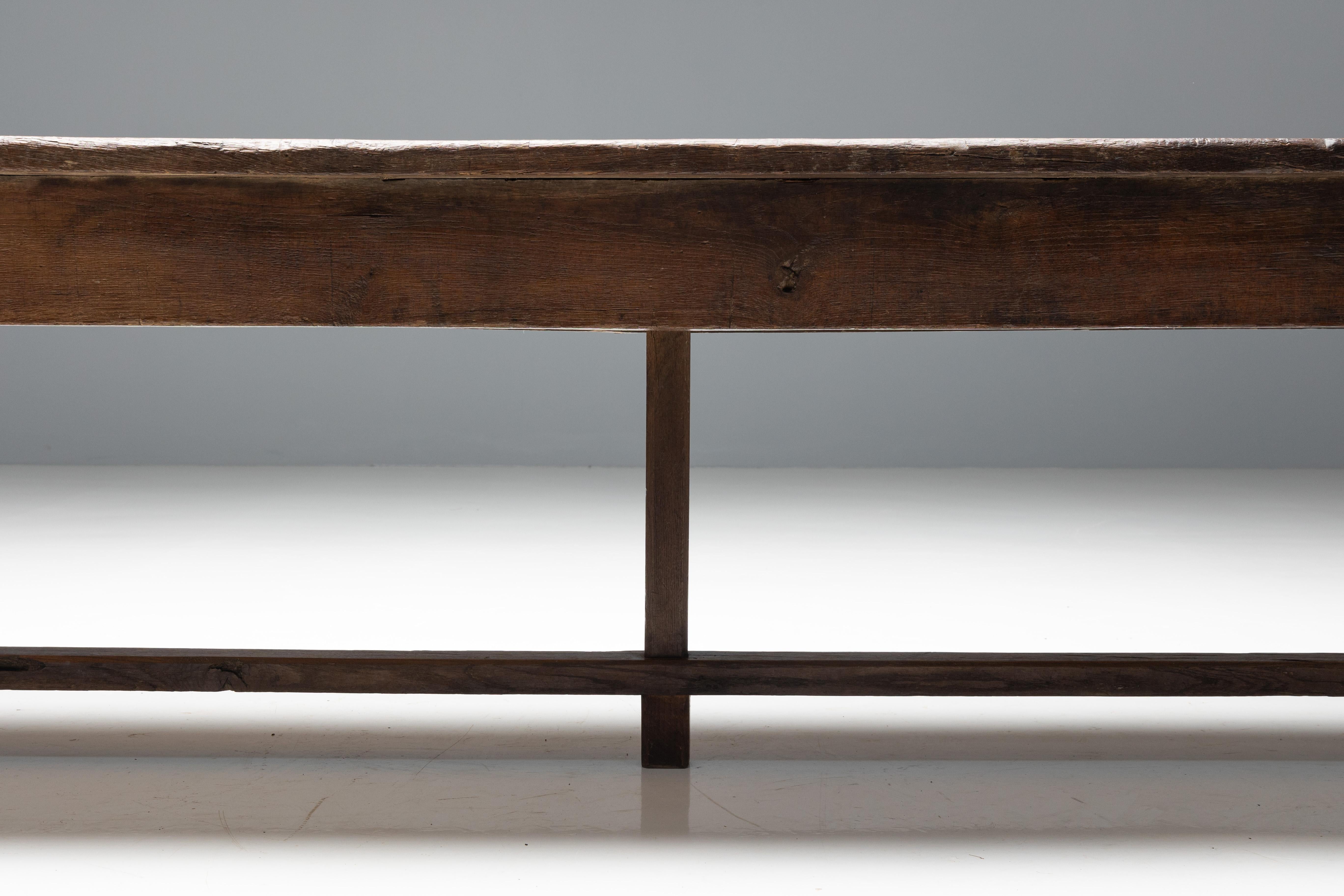 Table de salle à manger rustique Wabi Sabi, France, 19ème siècle en vente 4