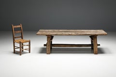 Primitive Wabi Sabi Side Table, France, 19th Century