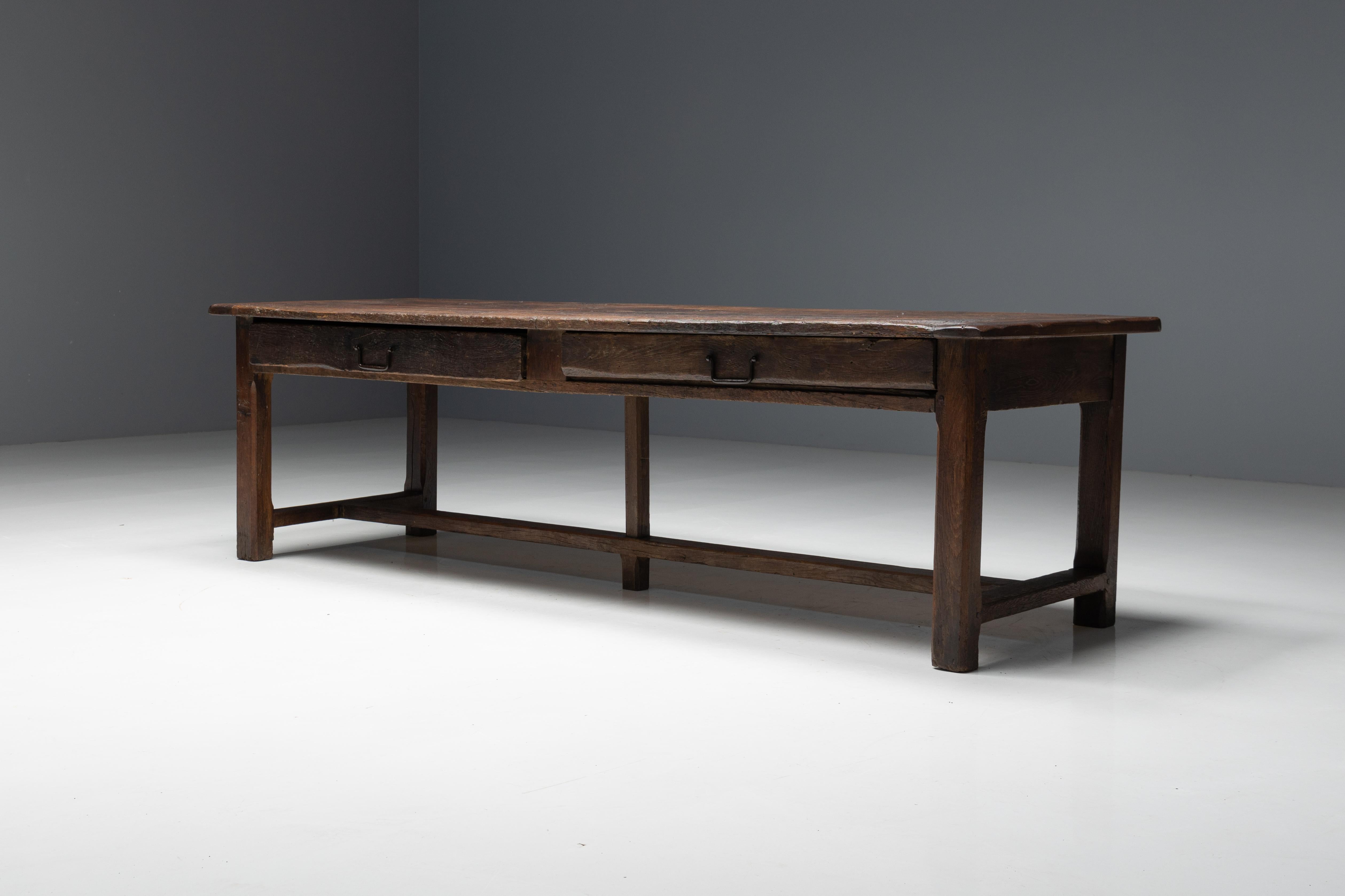 Table de salle à manger rustique Wabi Sabi, France, 19ème siècle en vente 1