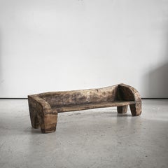 Primitive Wabi Sabi Dug-Out Caldas Style Elm Bench