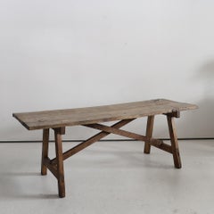 Primitive Wabi Sabi Early 19th C. Navarran Chestnut Table
