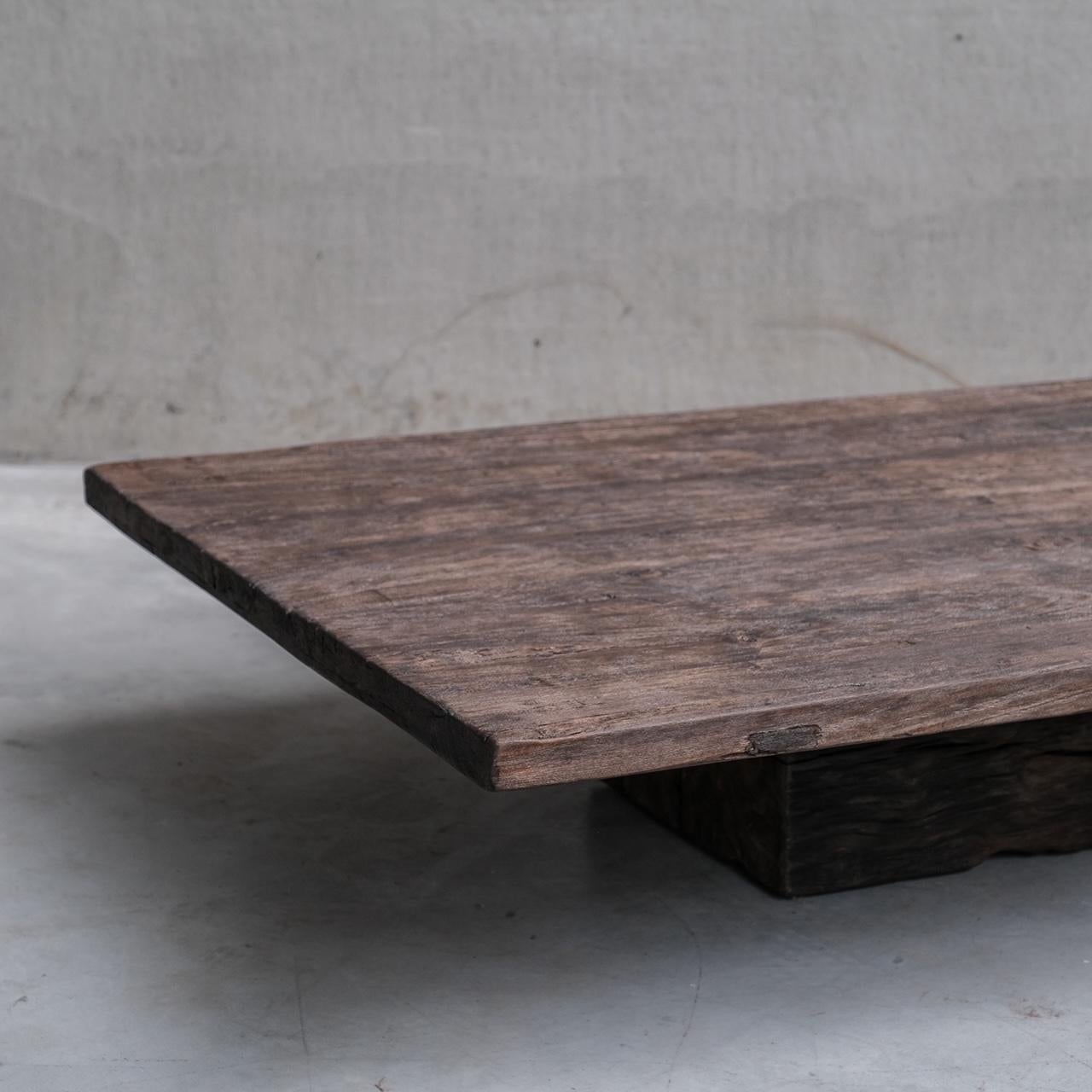 Primitive Wabi-Sabi Esque Wooden Coffee Table In Good Condition For Sale In London, GB