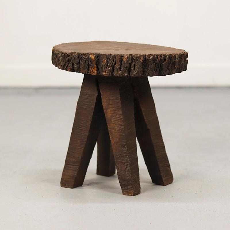 Primitive Wabi Sabi Pine Farmhouse Side Table en venta 3