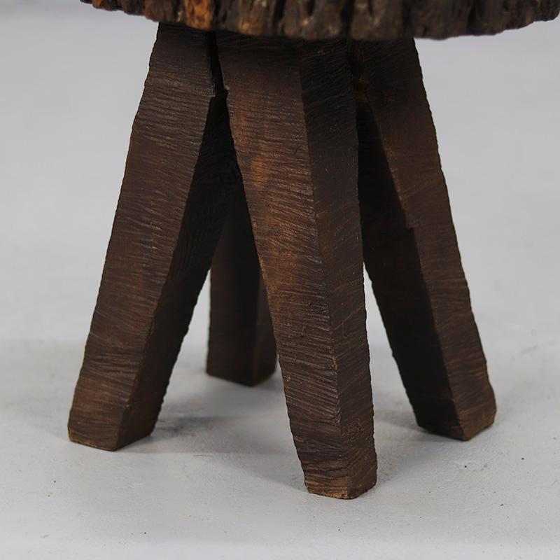 Primitive Wabi Sabi Pine Farmhouse Side Table siglo XX en venta