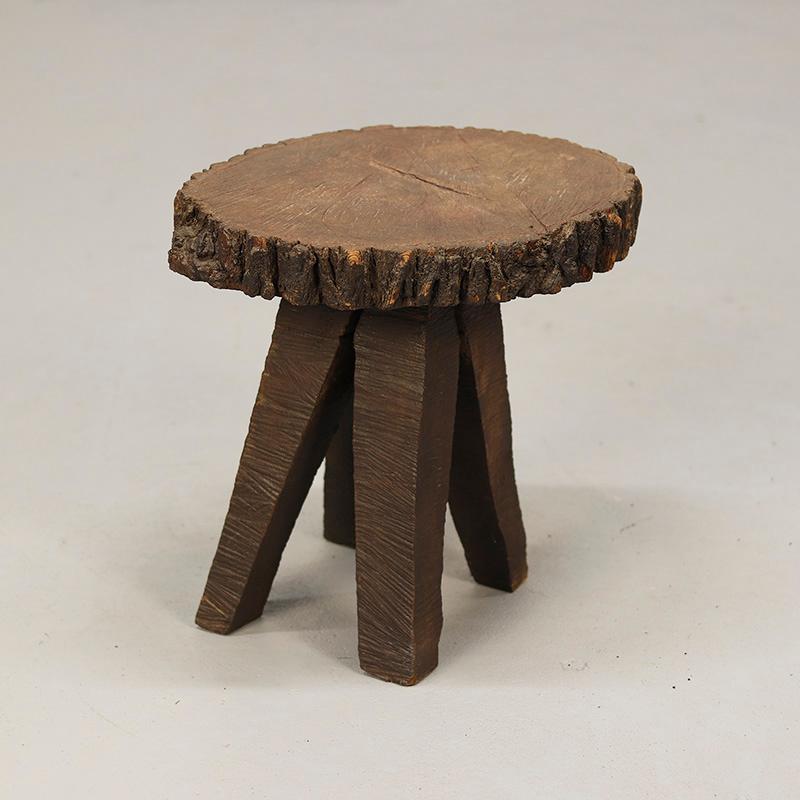Primitive Wabi Sabi Pine Farmhouse Side Table Pino en venta