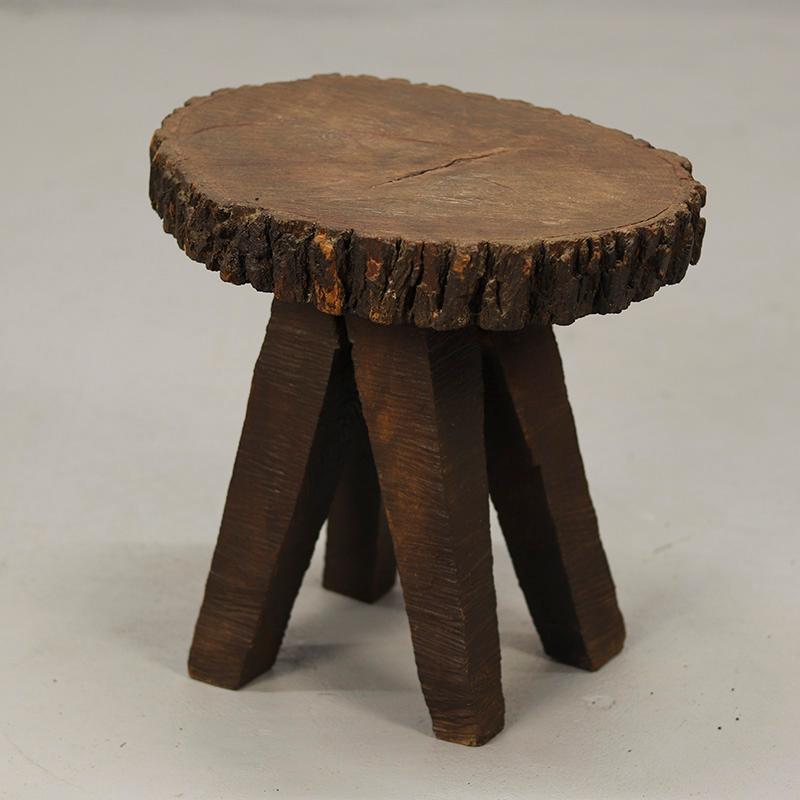 Primitive Wabi Sabi Pine Farmhouse Side Table en venta 1