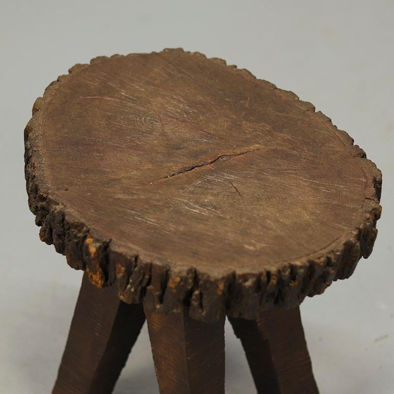 Primitive Wabi Sabi Pine Farmhouse Side Table en venta 2