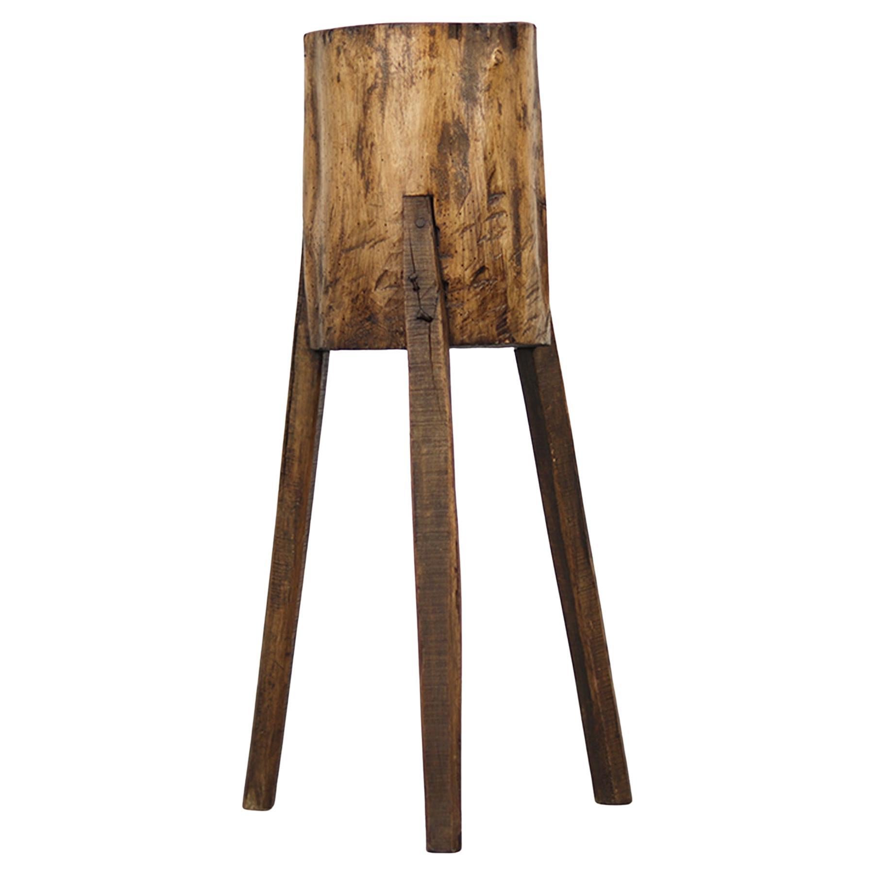 Primitive Wabi Sabi Rustic Farmhouse Chopping Block / Pedestal For Sale