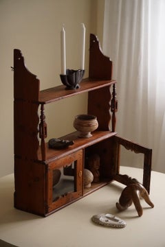 Primitive Wall Shelf in Pine, By a Swedish Carpenter, Late 19th Century
