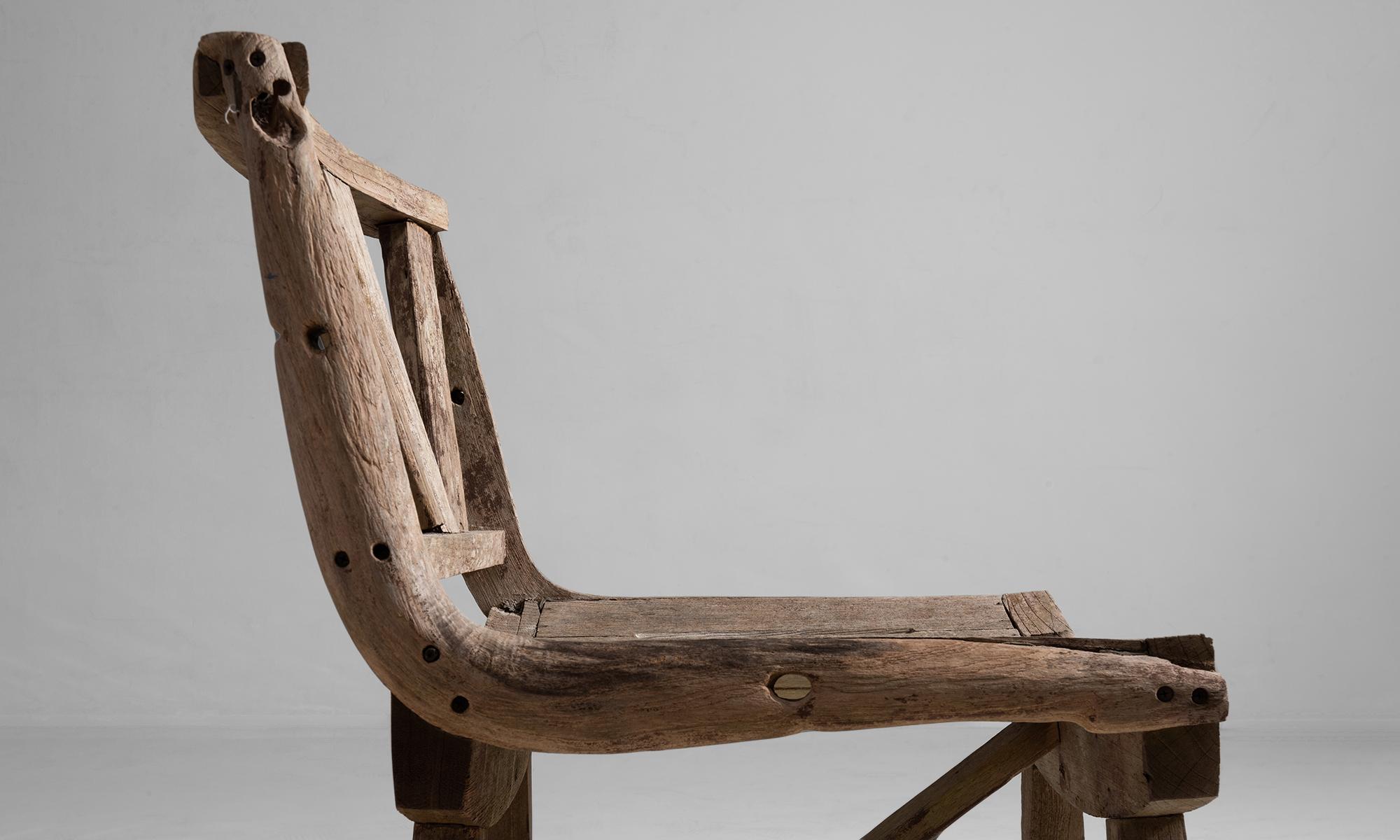 Primitive Weathered Oak Chair, England, circa 1910 4