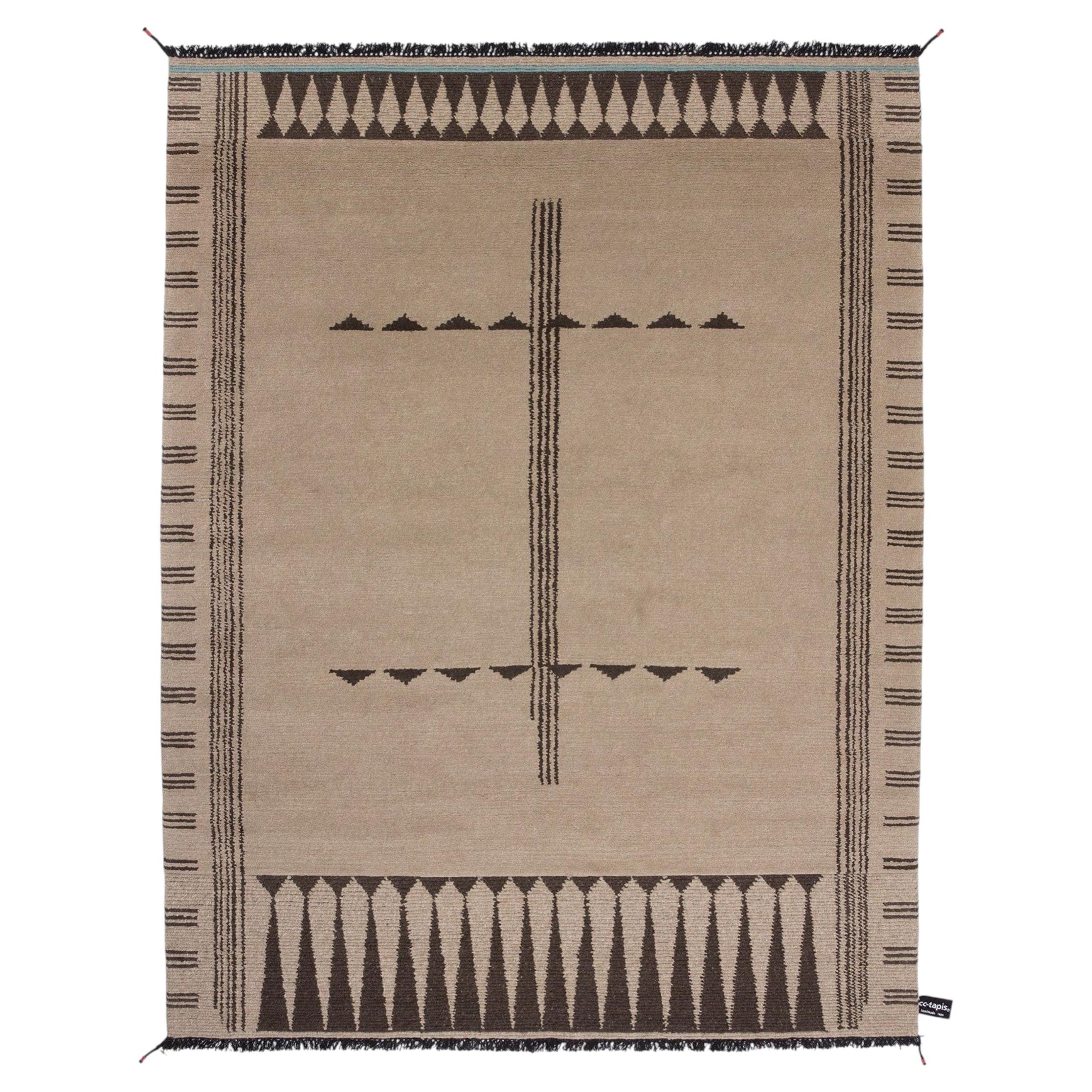 Primitive Weave 1 in Dark Undyed, Handmade rug by Chiara Andreatti for cc-tapis For Sale