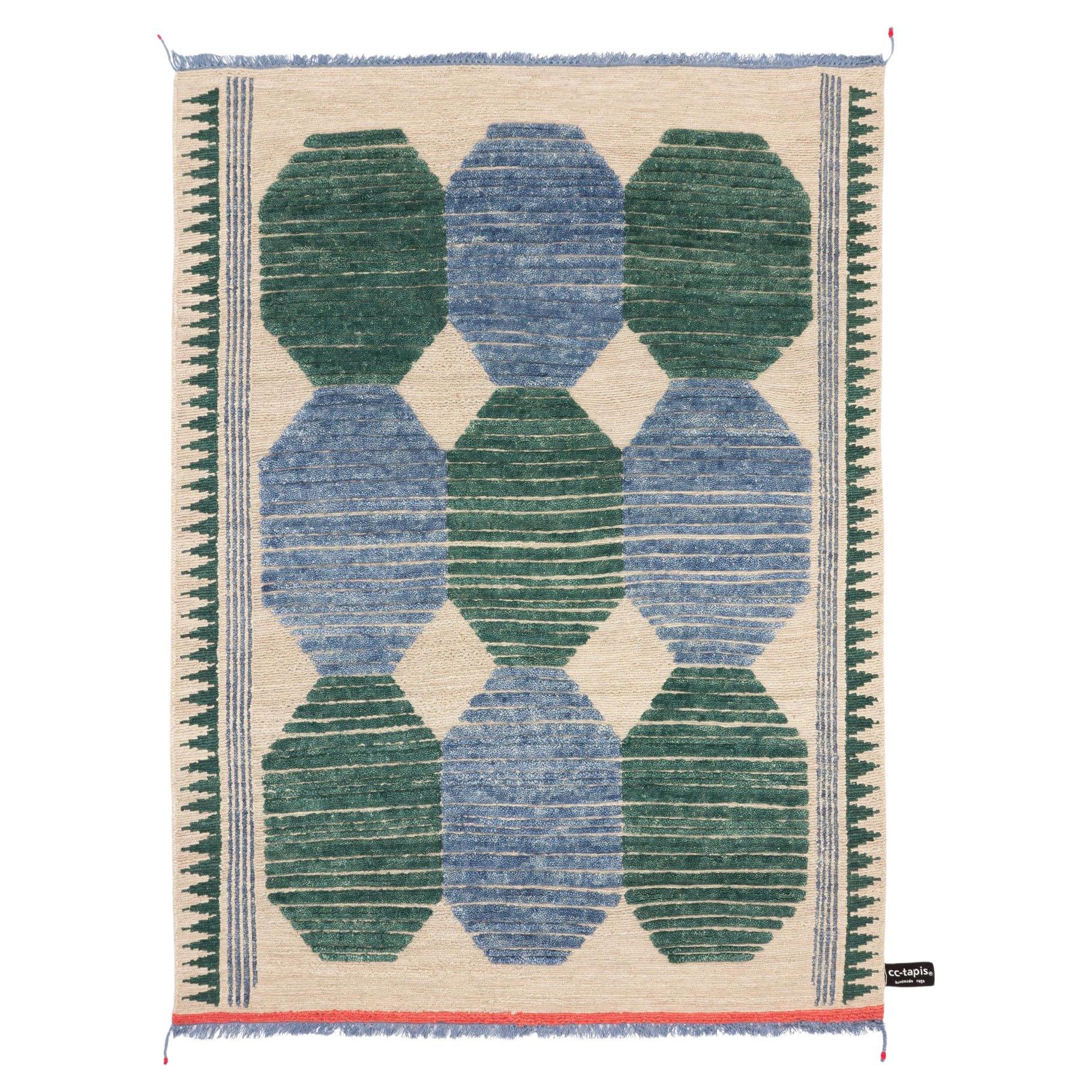 Tapis Primitive Weave C Bleu/vert n°1182 conçu par Chiara Andreatti pour cc-tapis