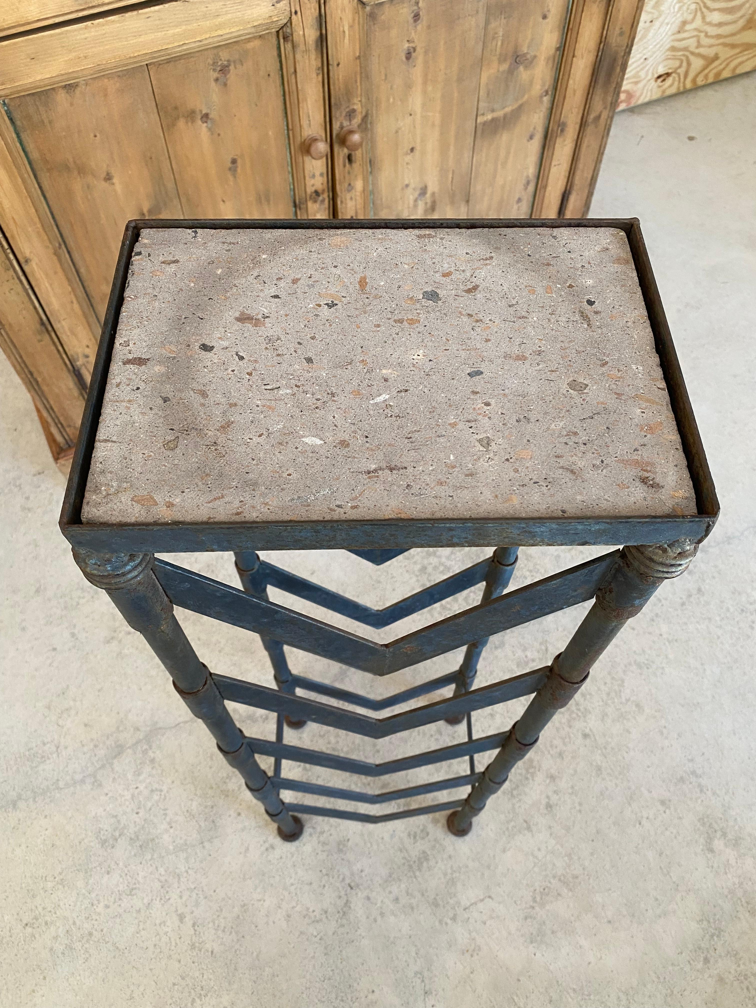 Primitive Welded Steel Pedestal With Concrete en vente 12