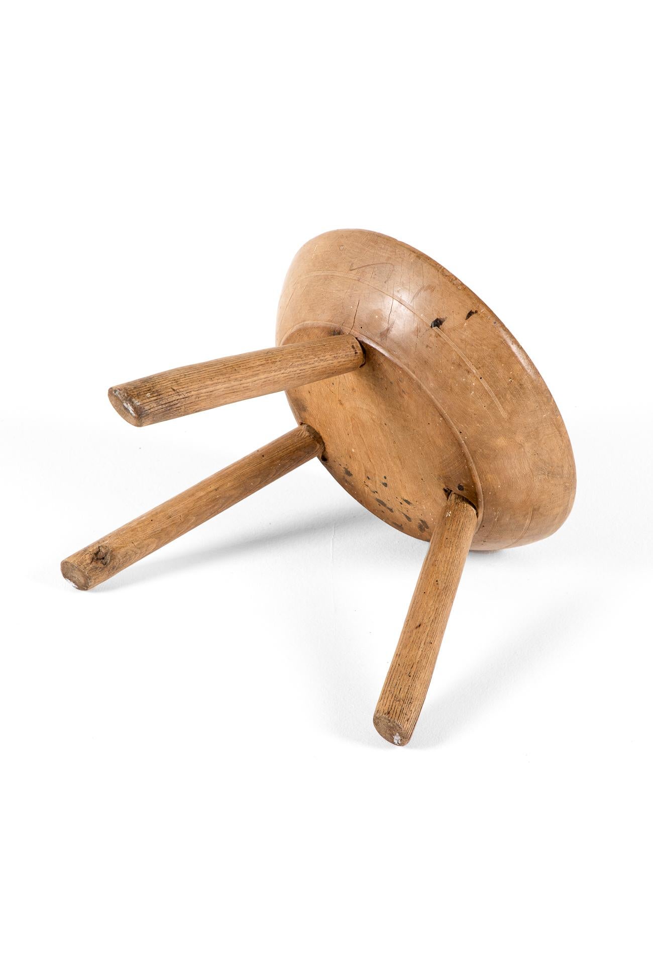 British Primitive Welsh Elm Stool For Sale