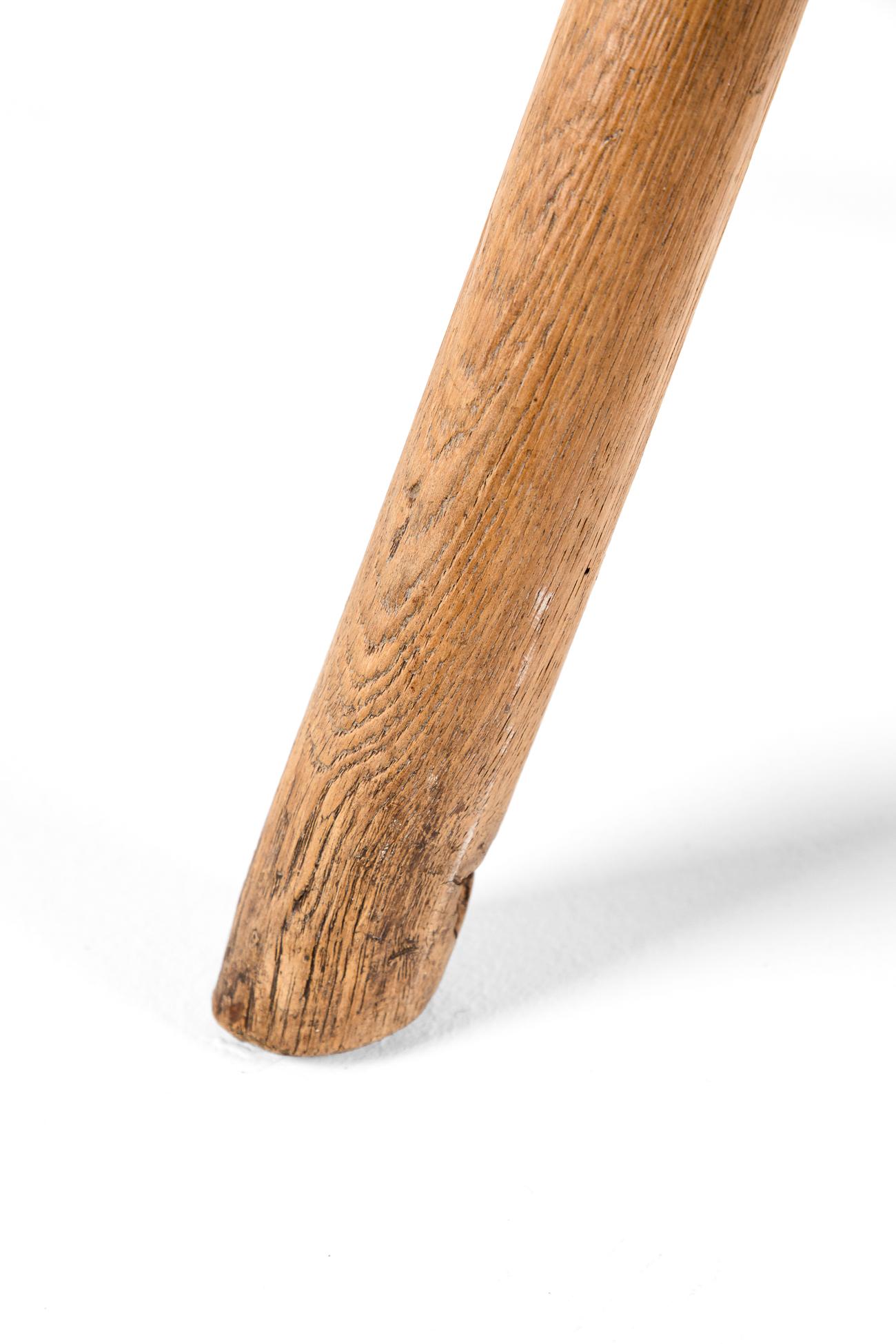 19th Century Primitive Welsh Elm Stool For Sale