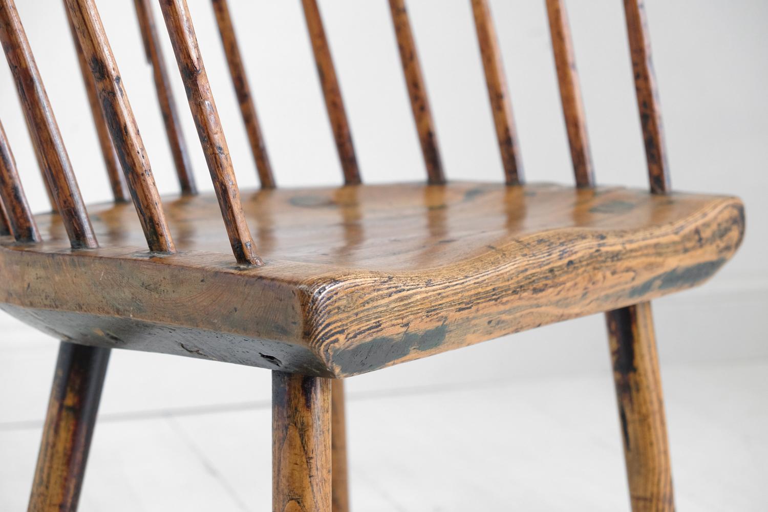 18th Century and Earlier Primitive Welsh Stick Chair, Vernacular Windsor, Country Armchair