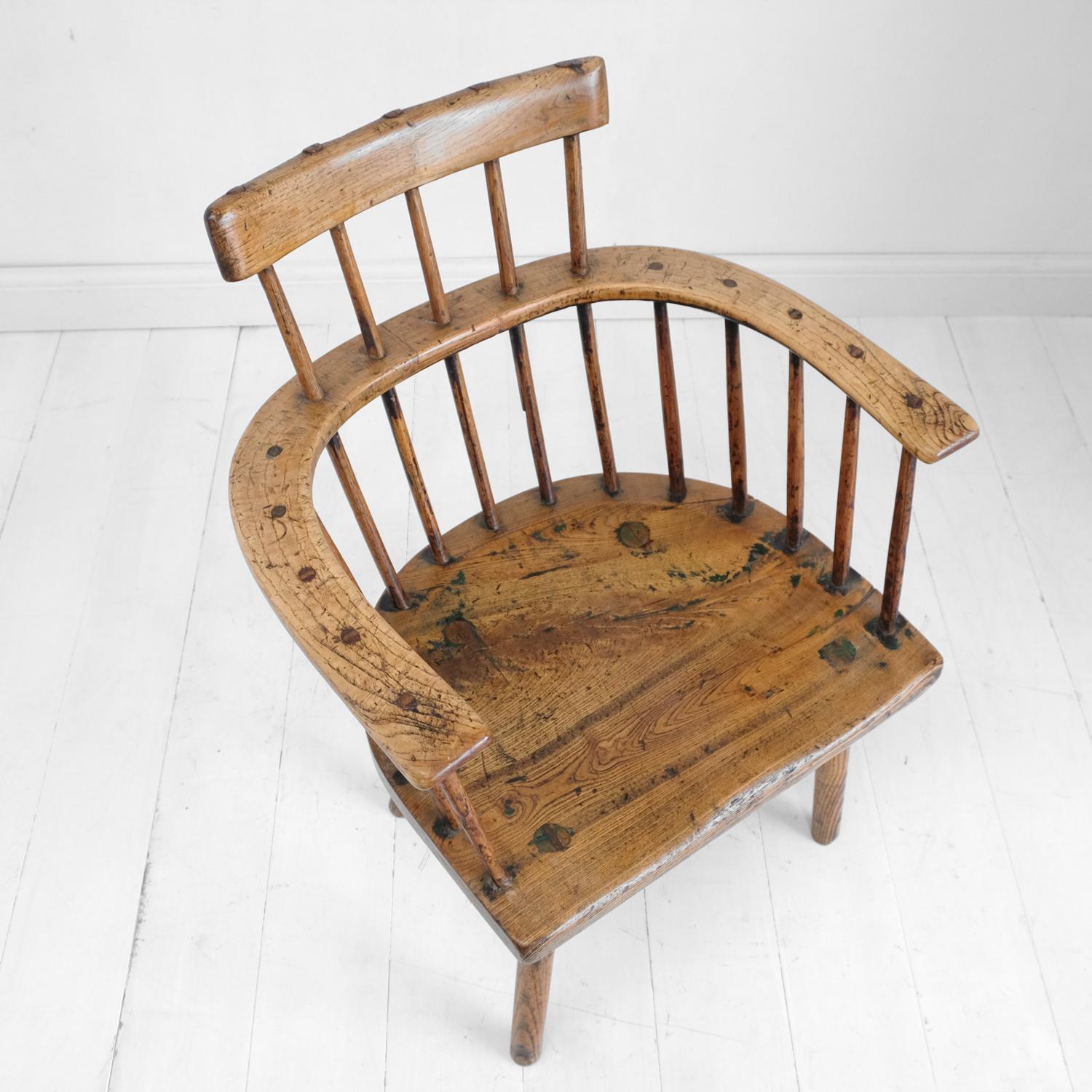 Primitive Welsh Stick Chair, Vernacular Windsor, Country Armchair 1