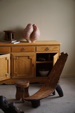 Rustic West African Tribal Lobi Chair, Burkina Faso, Wabi Sabi, 1940s