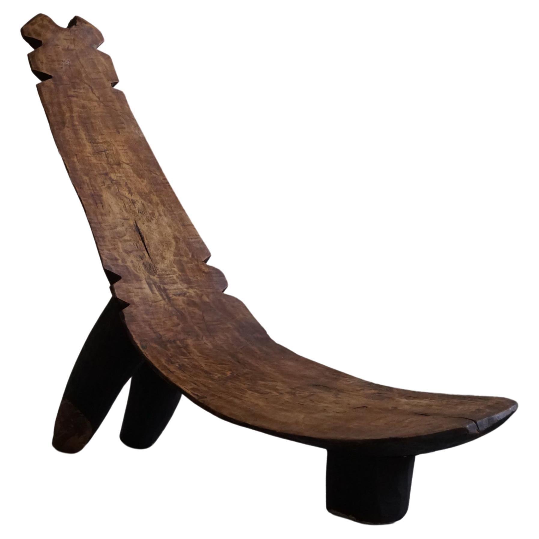 Chaise tribale ouest-africaine primitive Lobi, Burkina Faso, Wabi Sabi, années 1940