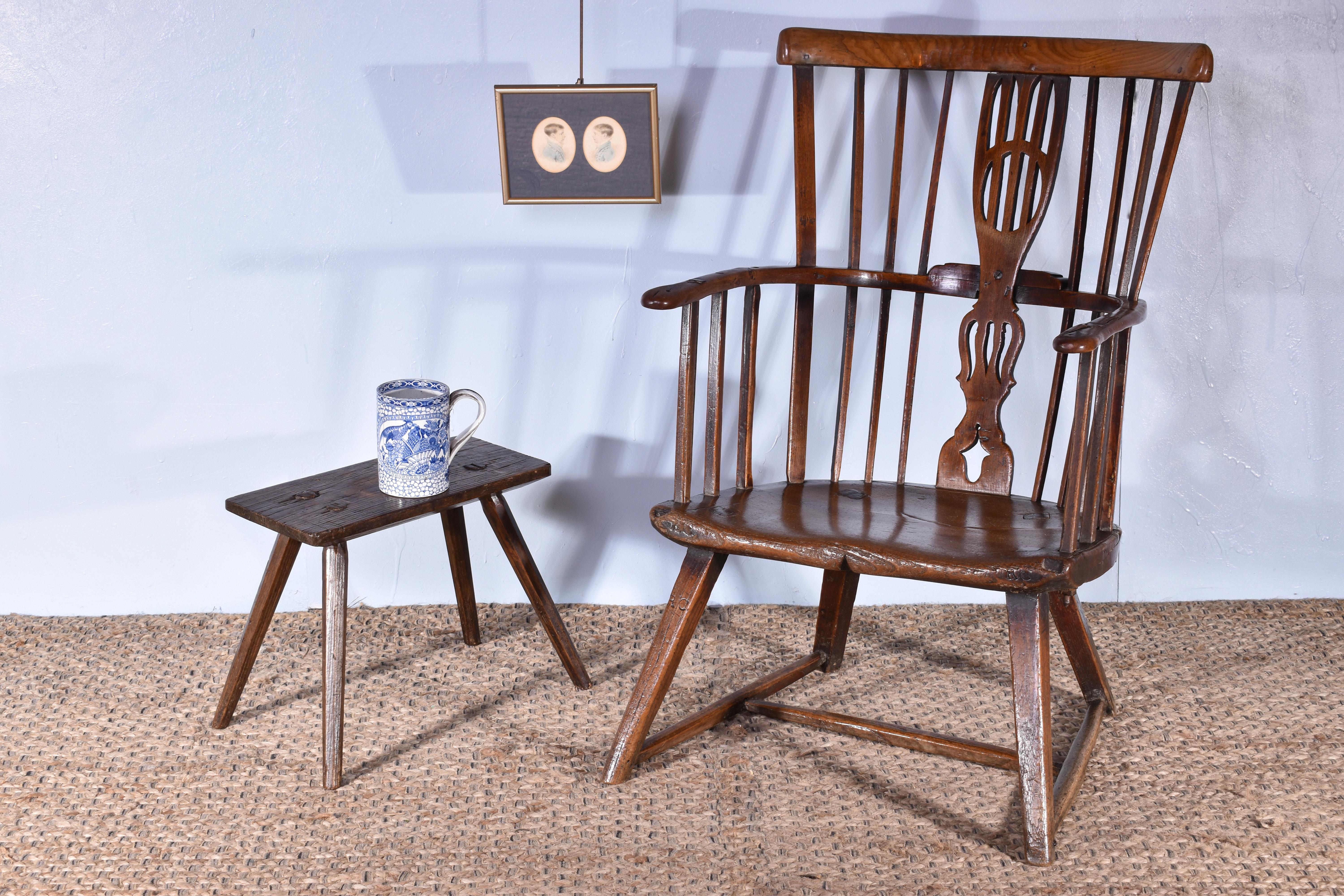 Primitive Windsor Armchair For Sale 9