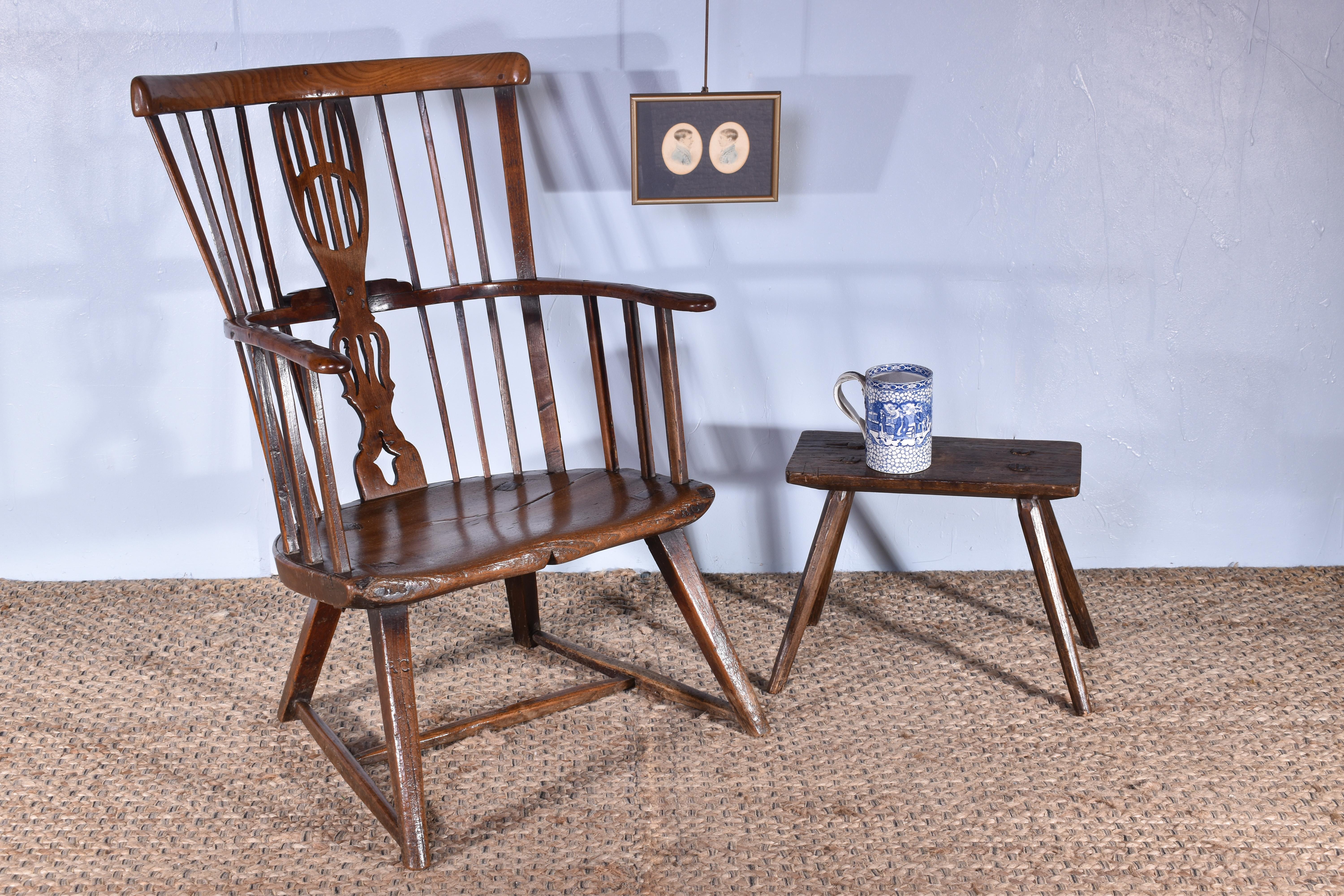 British Primitive Windsor Armchair For Sale