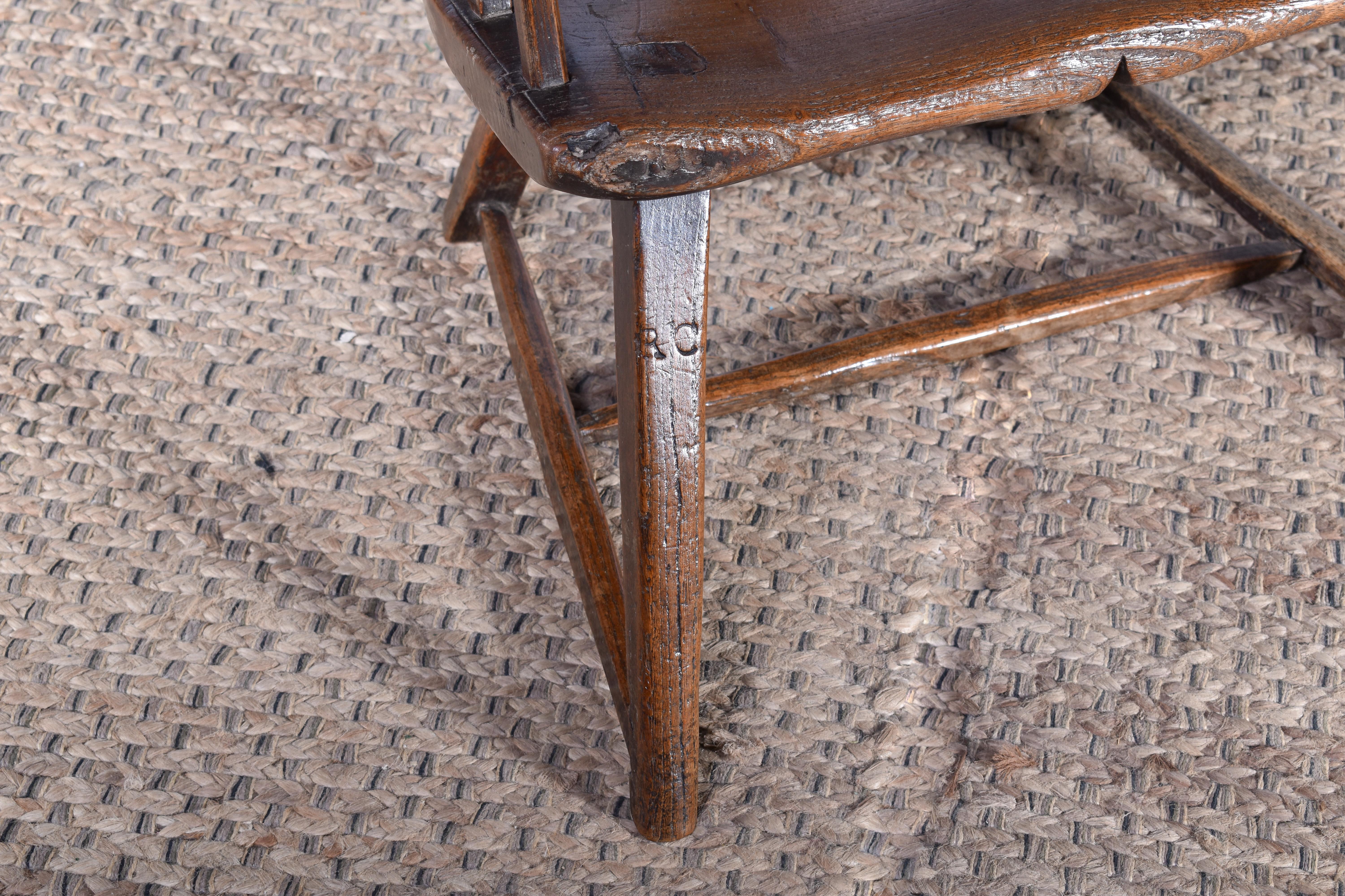 18th Century and Earlier Primitive Windsor Armchair For Sale