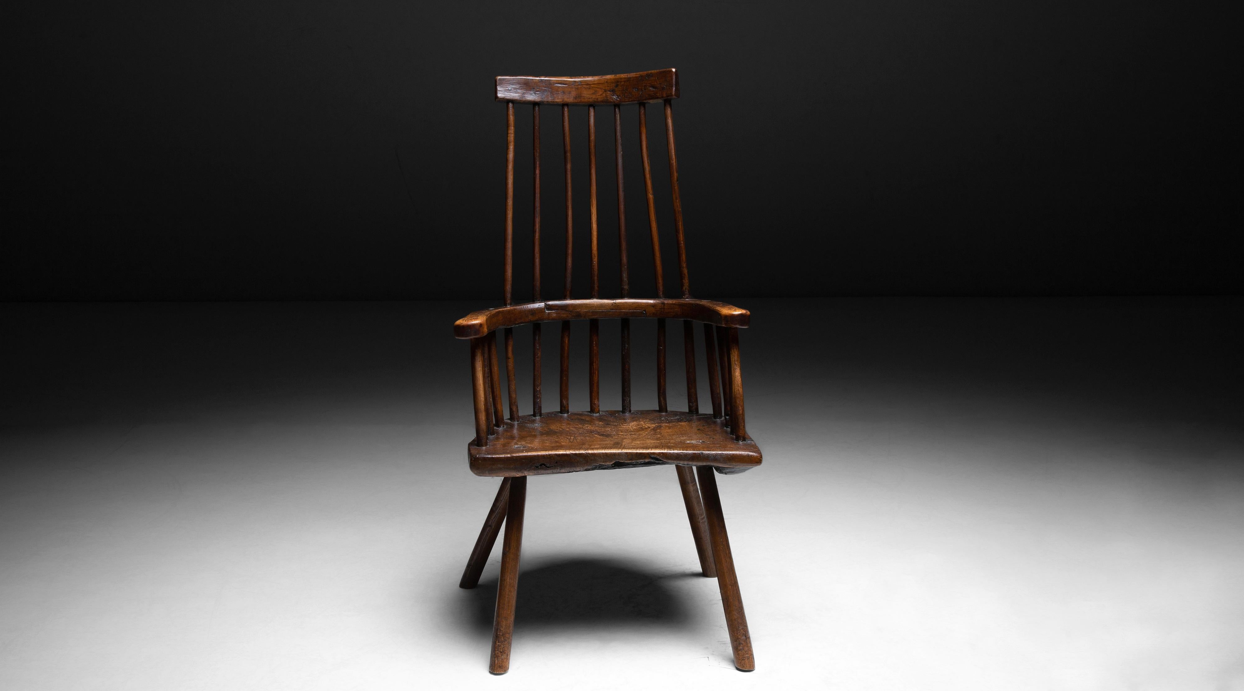 English Primitive Windsor Chair, England, circa 1780