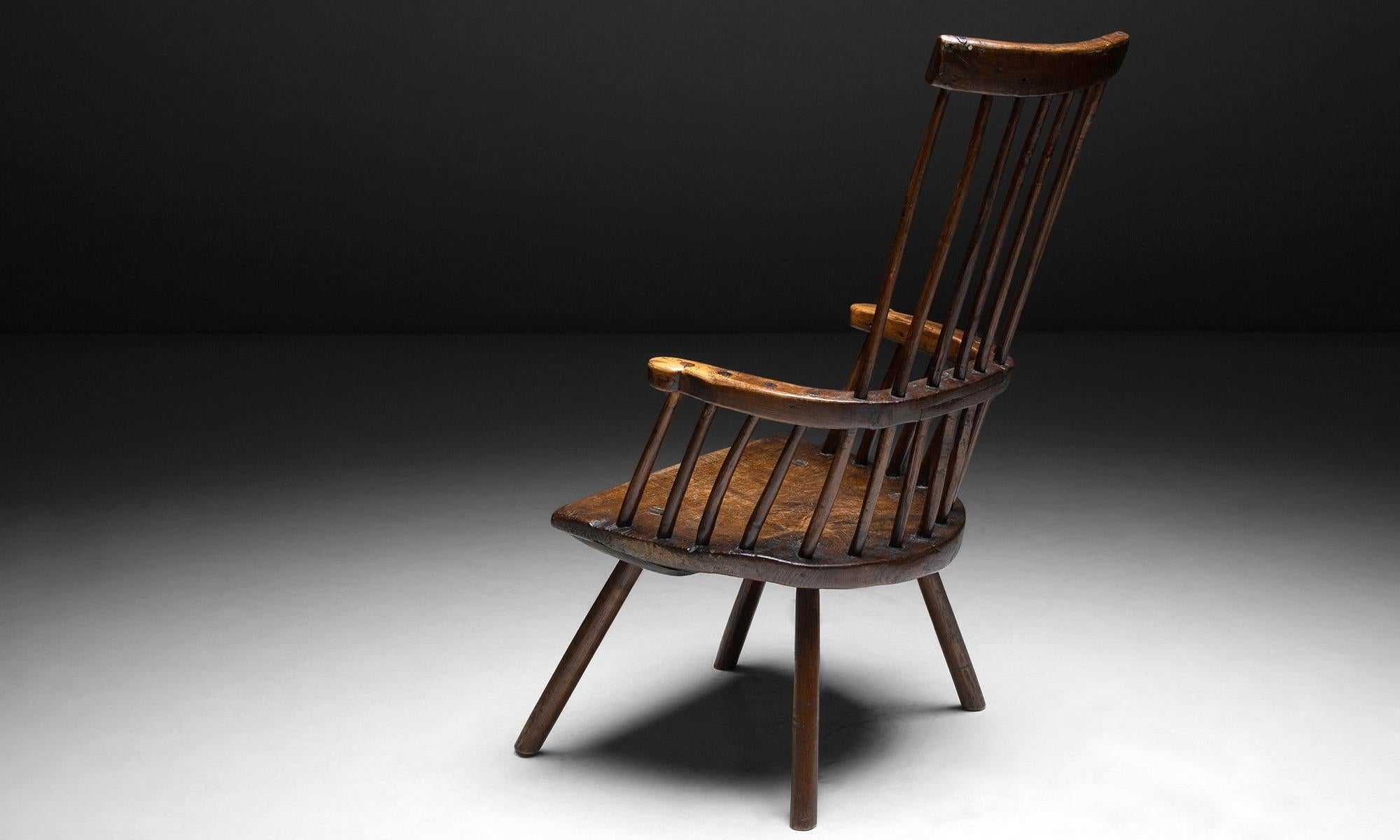 Primitive Windsor Chair, England, circa 1780 In Good Condition In Culver City, CA