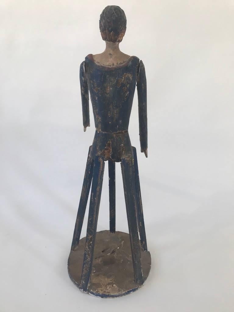 Primitive Woman Cage Doll, 19th Century In Distressed Condition For Sale In Lakeville, CT