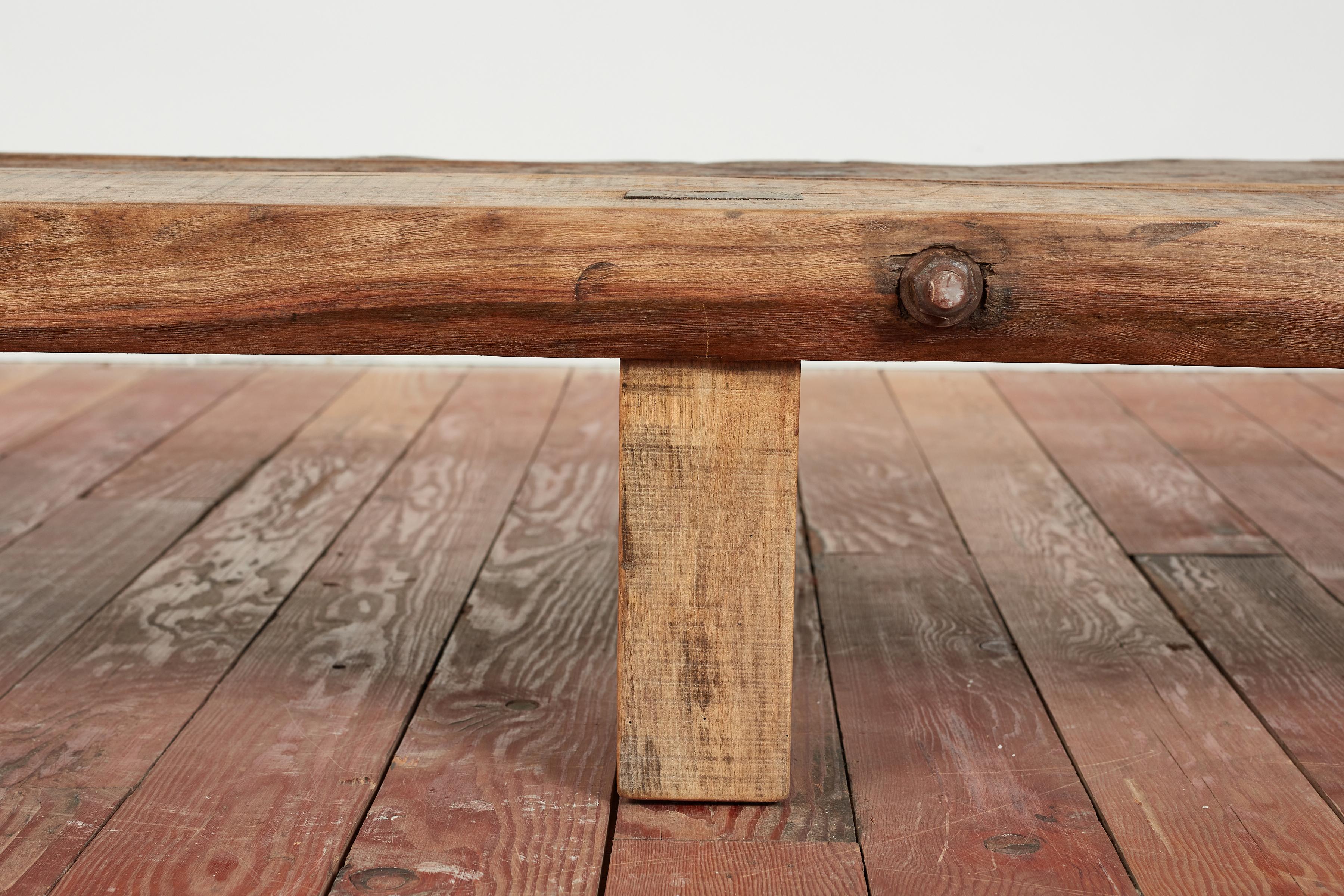 Primitive Wood Bench  For Sale 12