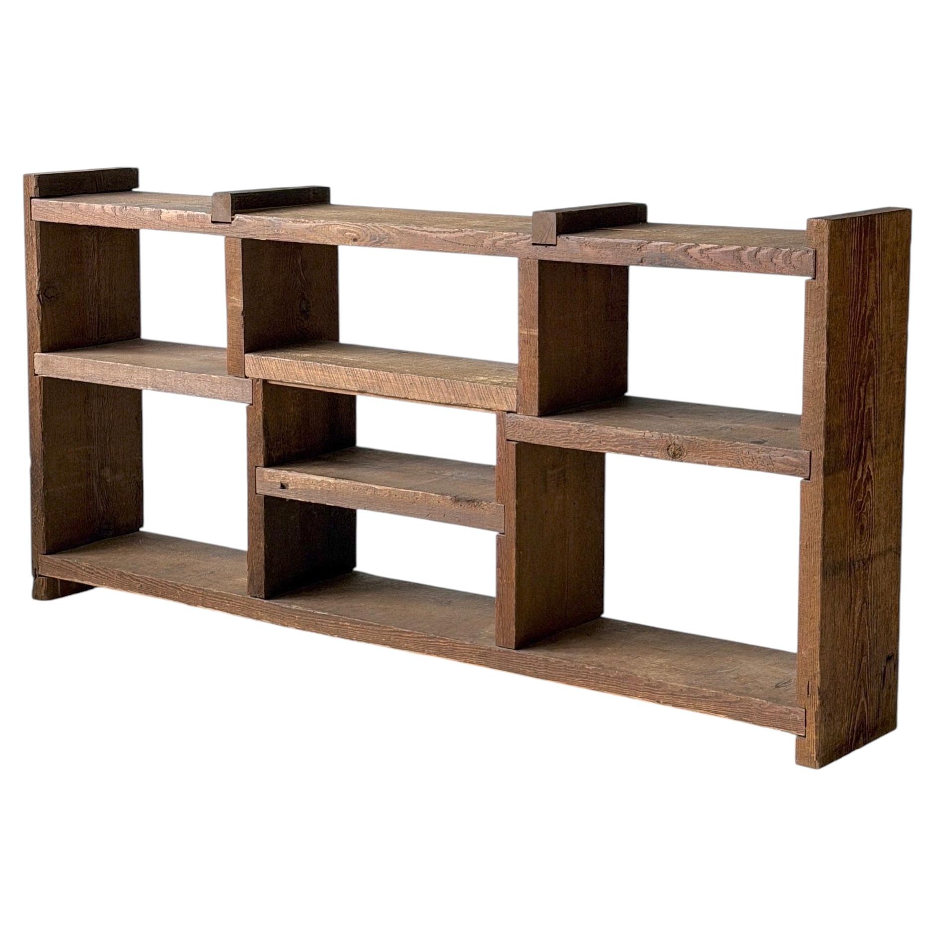 Primitive Wood Bookshelf/Credenza