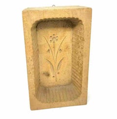 Wood Carved Flower Butter Mold Antique, German, 1890s